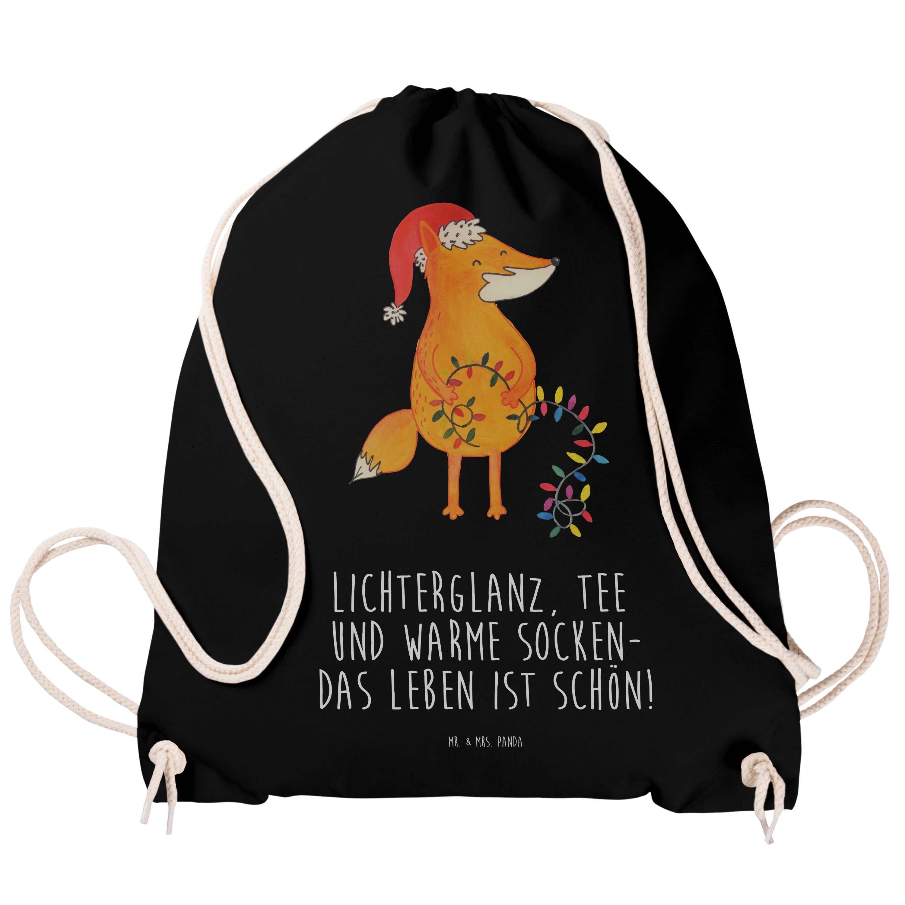 Sporttasche Mrs. & (1-tlg) Tas Fuchs - Geschenk, Wintermotiv, Mr. Schwarz Weihnachten Panda - Heiligabend,