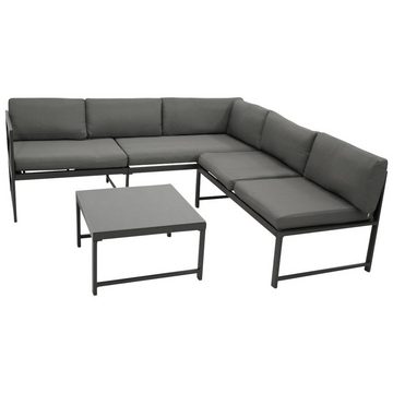 DEGAMO Gartenlounge-Set MONTANA, Ecksofa mit Liegefunktion, Tisch, Aluminium wetterfest