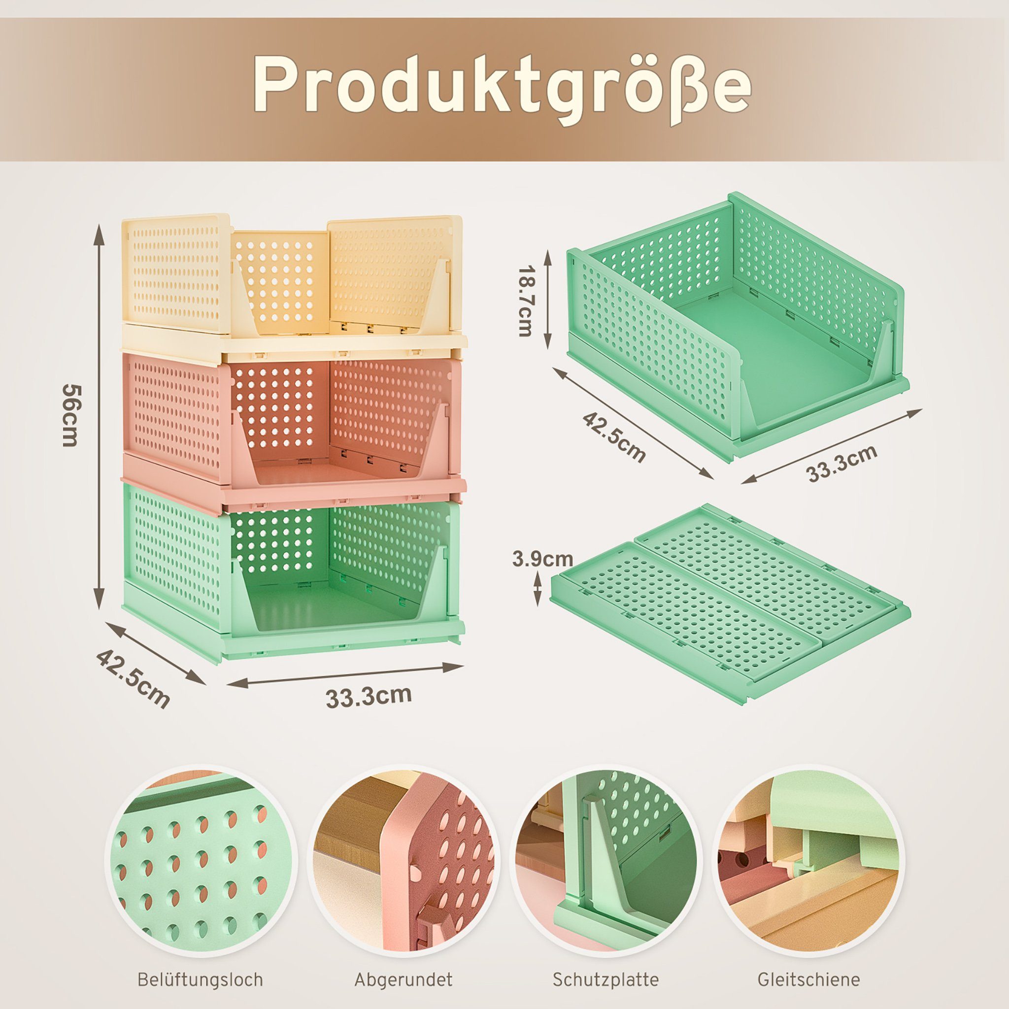 Yorbay Organizer 3er Set Stapelbarer Kleiderschrank günstig online kaufen