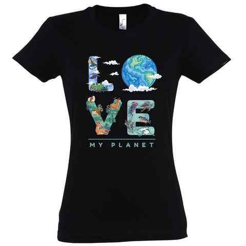 Youth Designz T-Shirt Love My Planet Damen Shirt mit trendigem Frontprint
