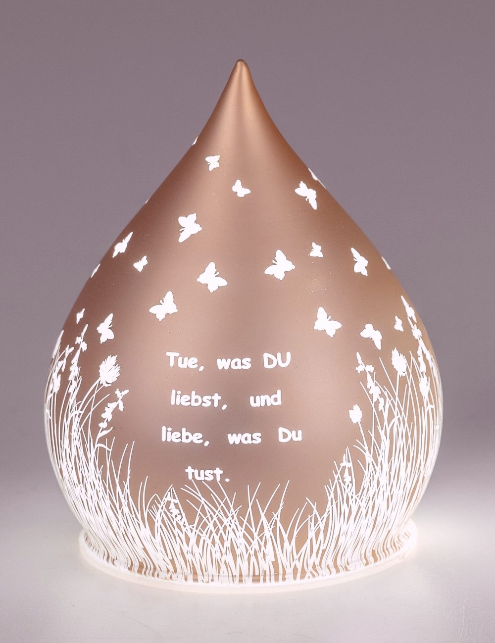 LED Dekolicht Tropfenform rose Tue was du liebst 13cm 15cm