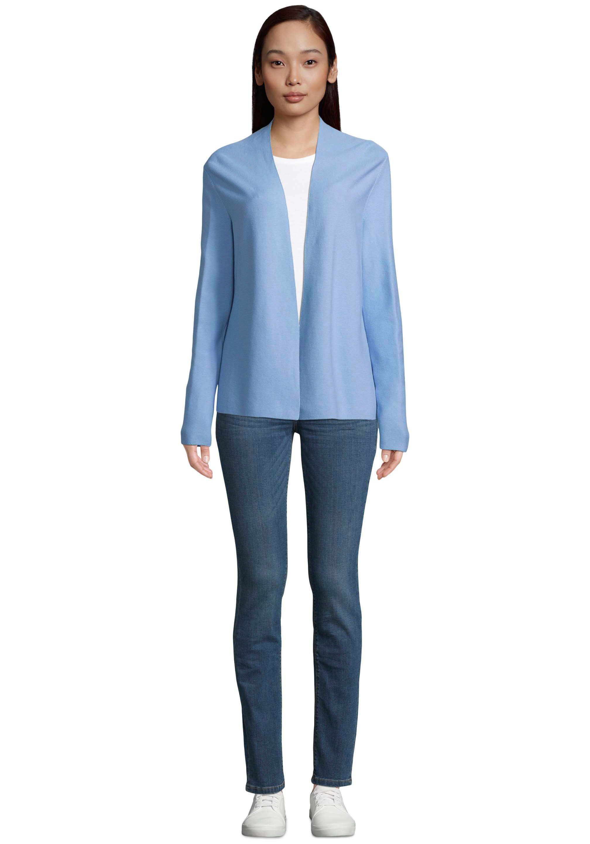 TOM TAILOR Cardigan mit feiner mittelblau Struktur