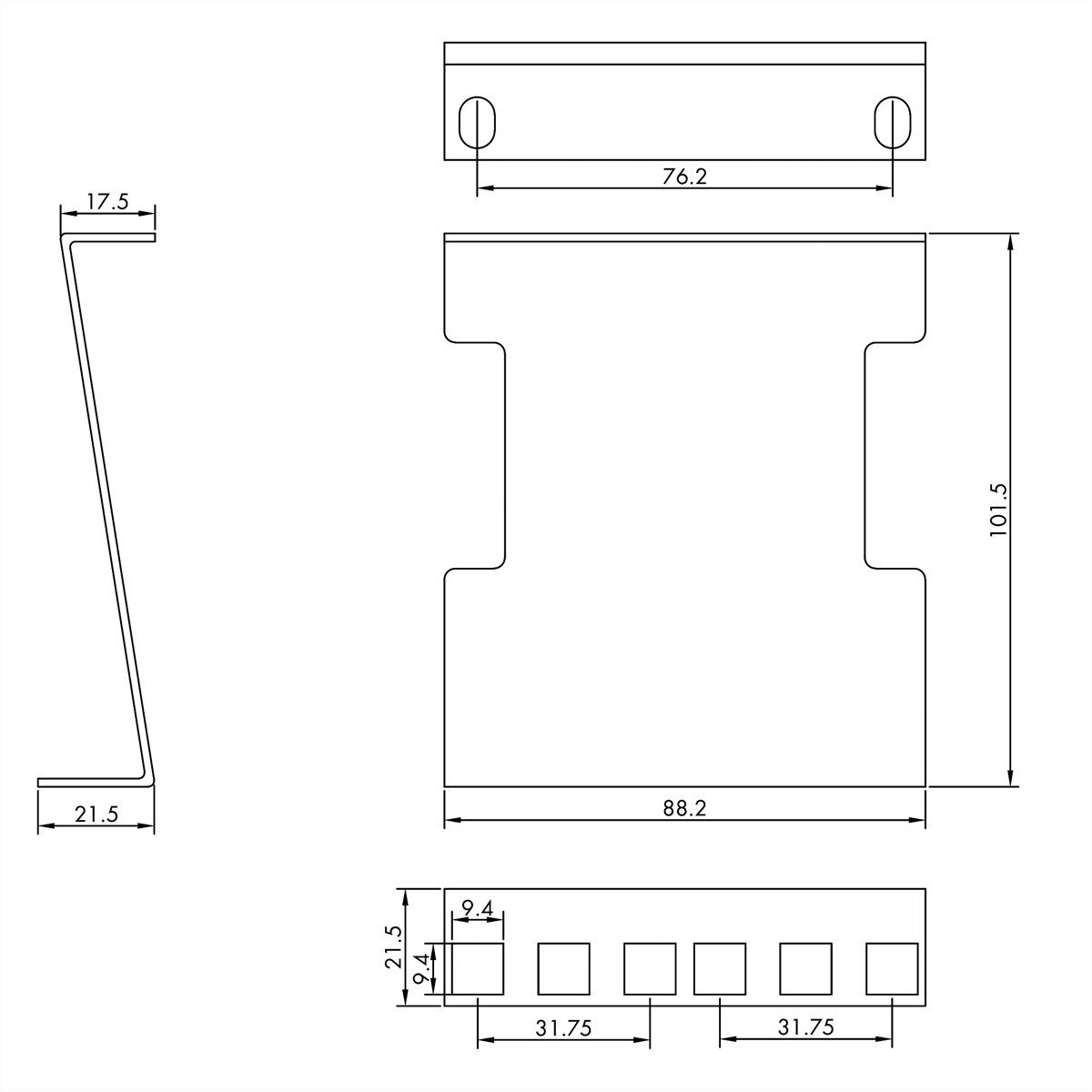 VALUE Netzwerkschrank 19-Zoll-Schrank Tiefenerweiterung, 101,5mm, 2HE