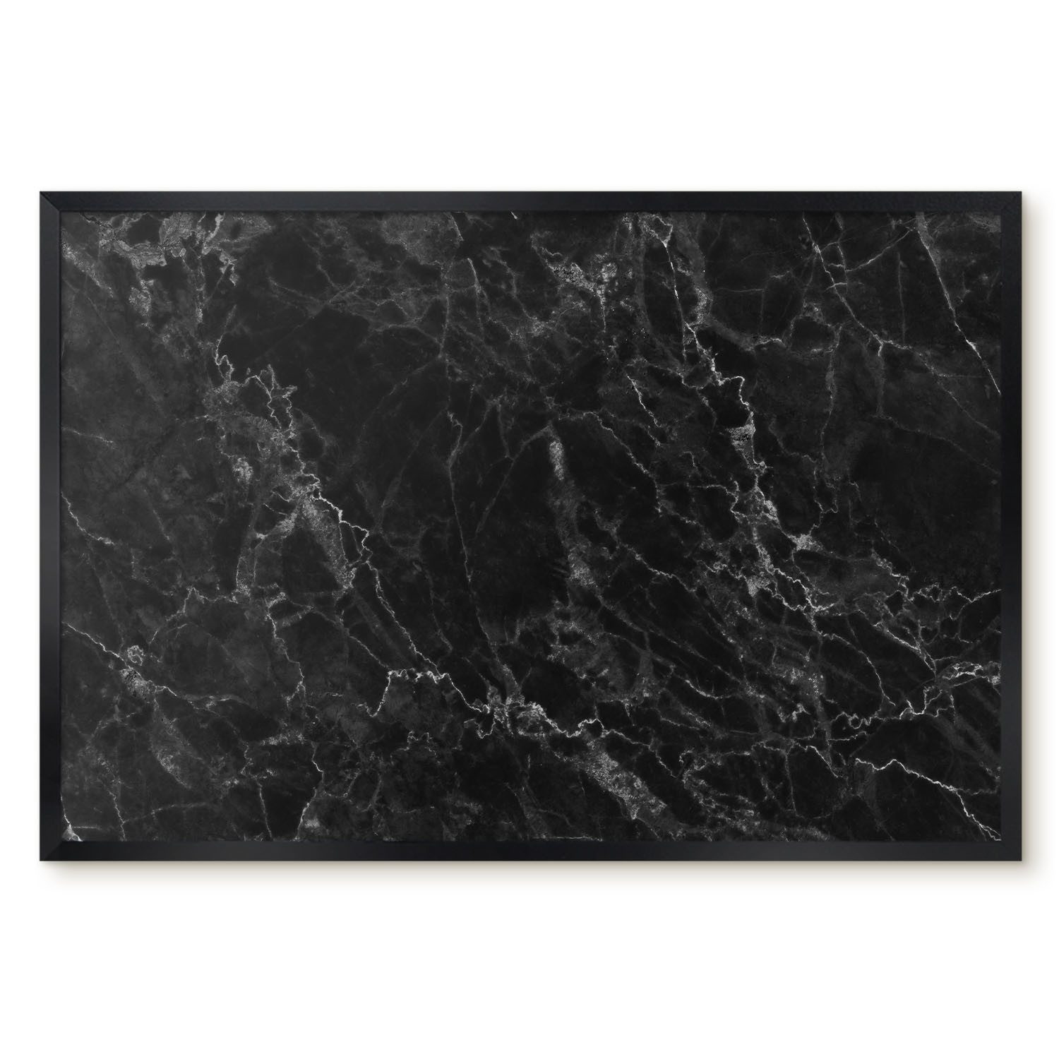 Tulup Magnettafel Dekorative Magnettafel mit Rahmen für Büro und Arbeitszimmer, Schwarzer Marmor, Schwarz
