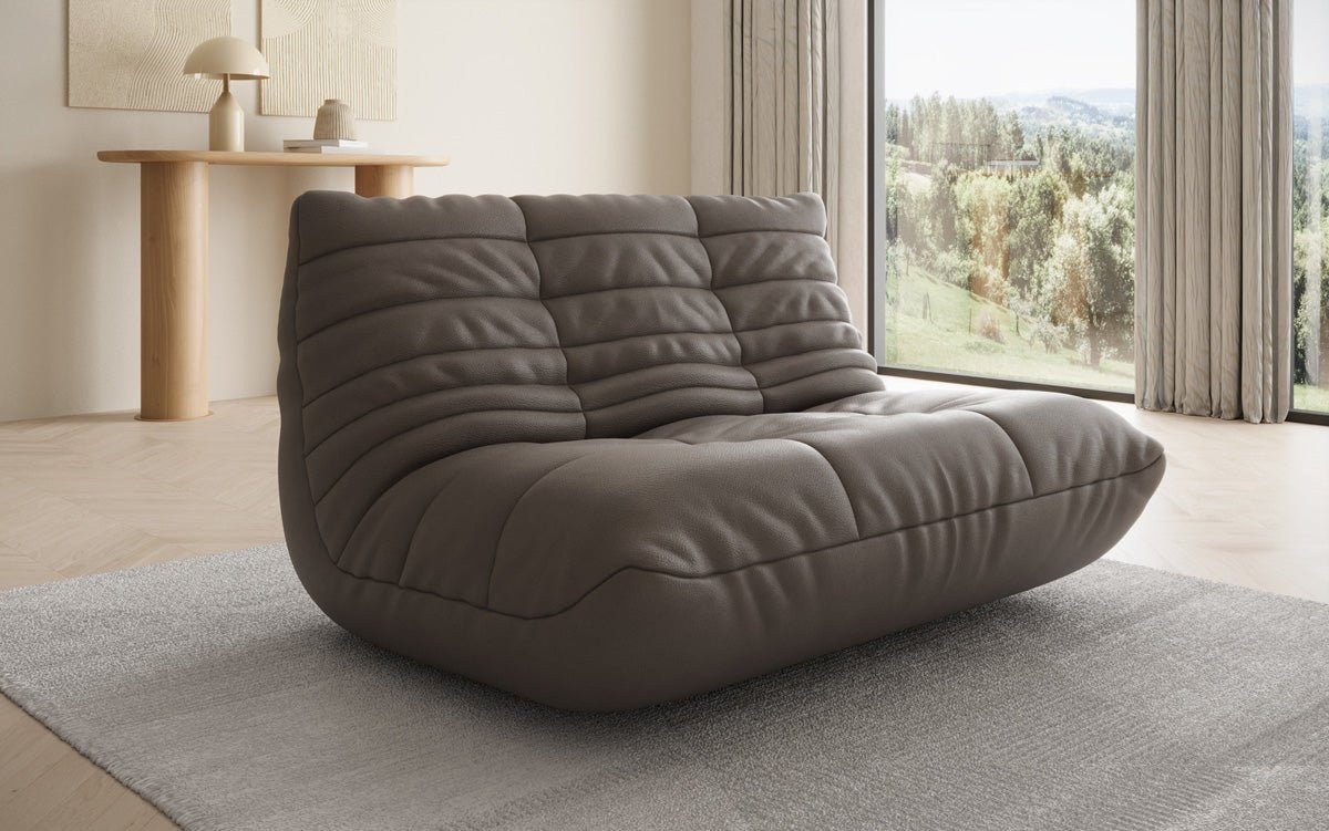 Luxusbetten24 Sofa Designer 2 Sitzer Sofa Calmo, aus Echtleder mit natürlicher Haptik