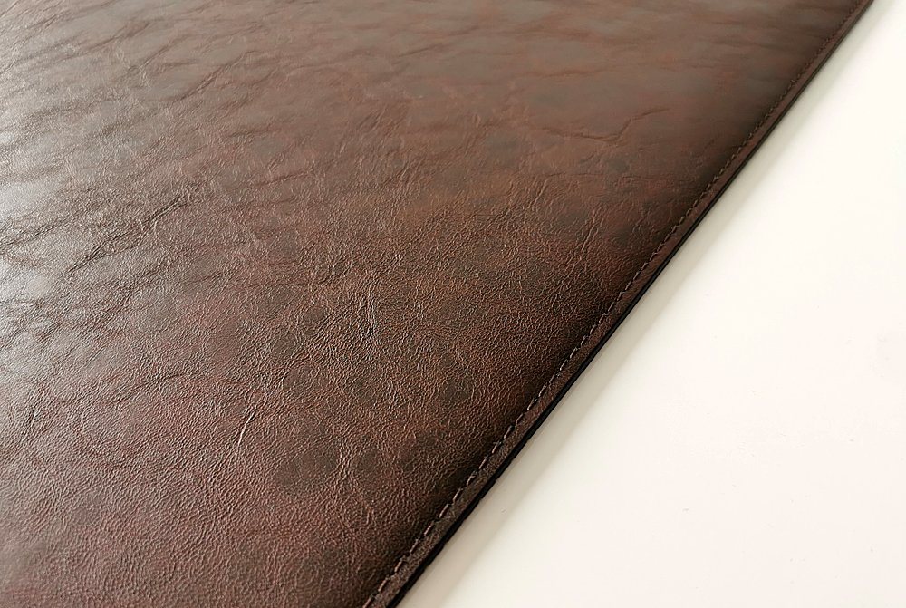 Thumbnail - Profi Mats Schreibtischunterlage gewinkelt mit Mauspad Lora Leder 60 x 38 Dunkel Braun