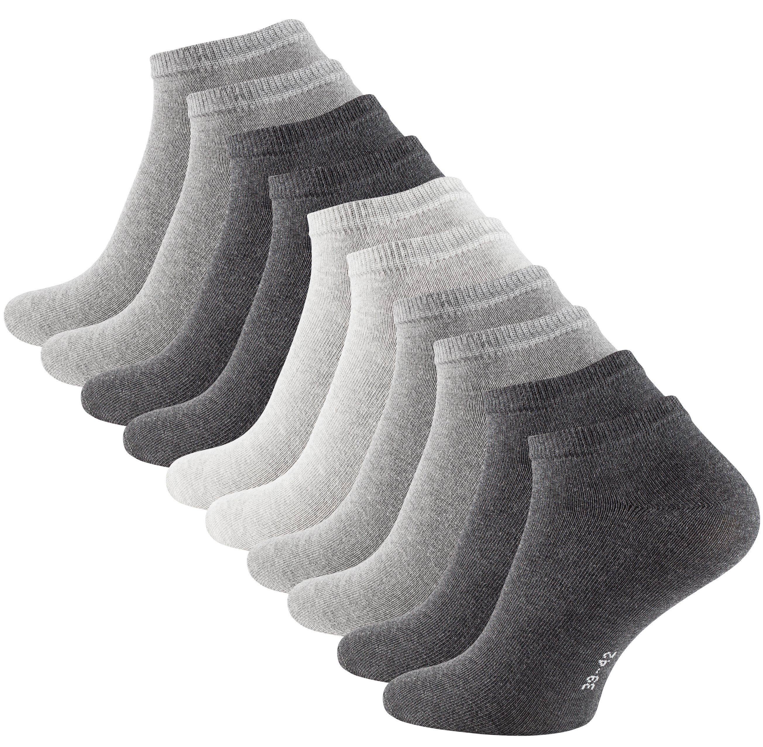 Stark Soul® Sneakersocken 10 Paar (10-Paar) in angenehmer Baumwollqualität Grautöne-Mix