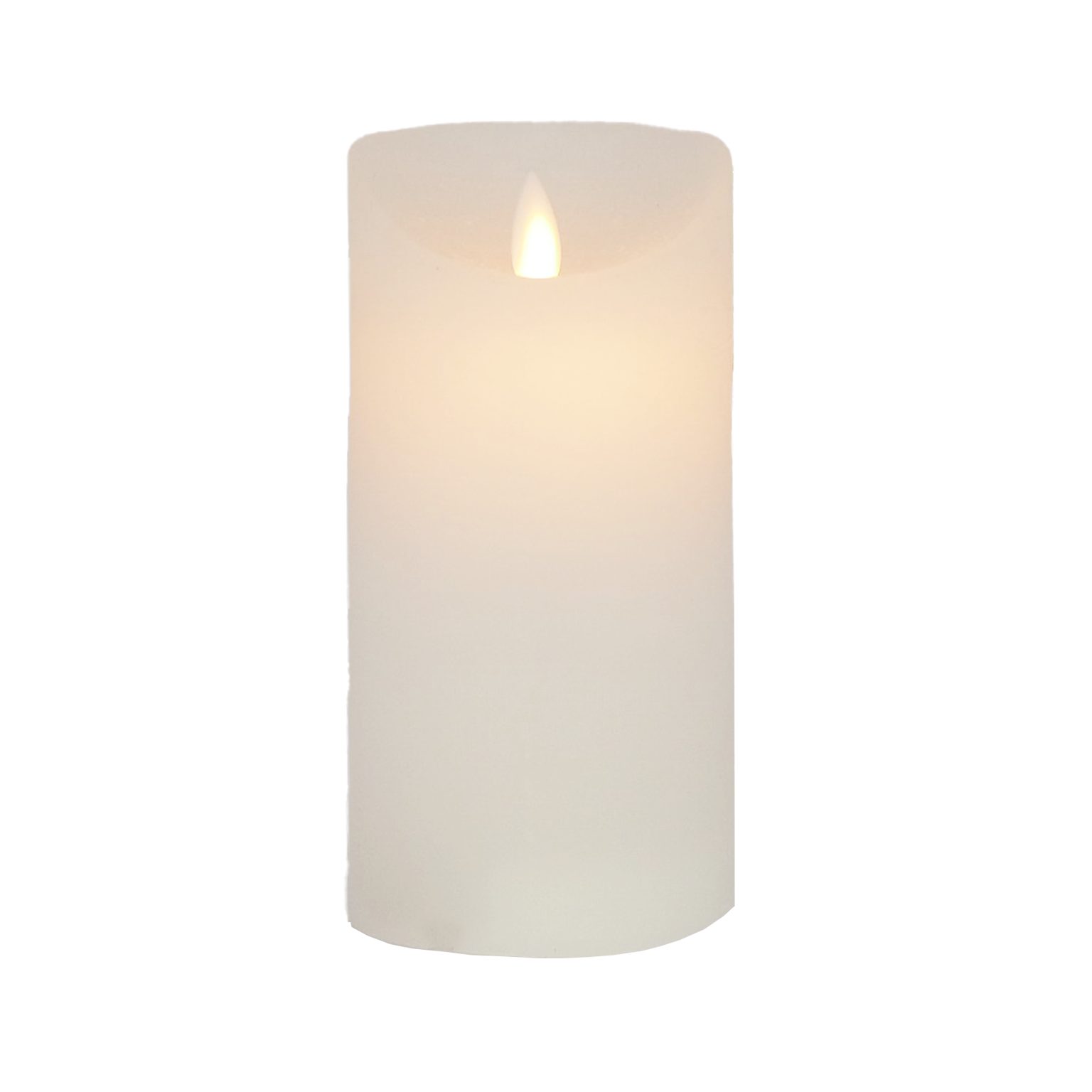 LED-Kerze LED Echtwachskerze weiß mit flackereffekt und Timer H:12 x Ø 7.5 cm