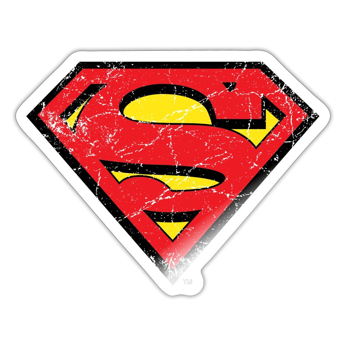 Spreadshirt Aufkleber DC Comics Superman Logo Used Look Karneval Sticker Aufkleber