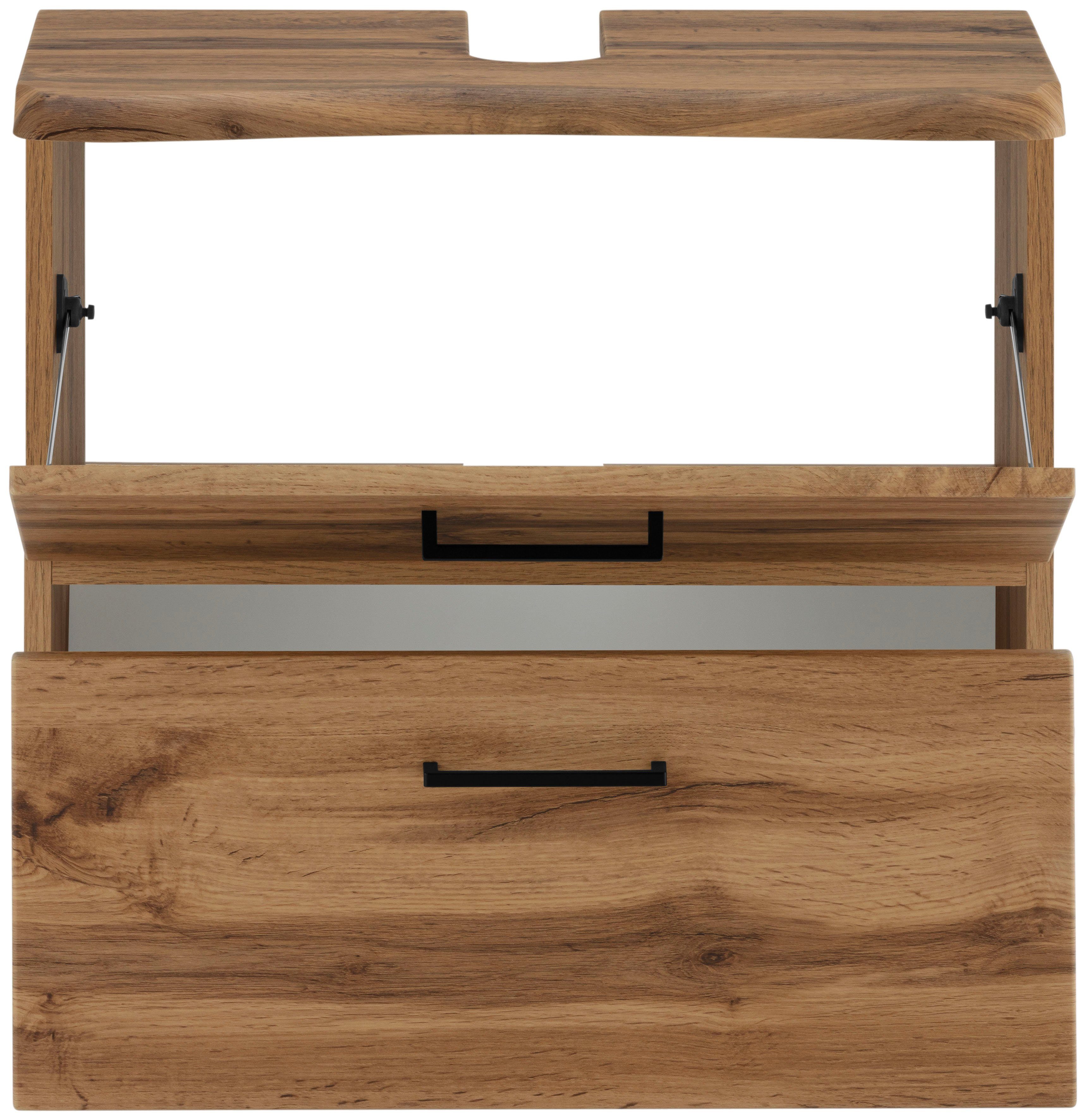 welltime Waschbeckenunterschrank Trento, verschiedene Ausführungen und Farben Badmöbel, Breite 60 cm, Beckenunterschrank auf Füßen, Made in Germany – Bild 4 von 5