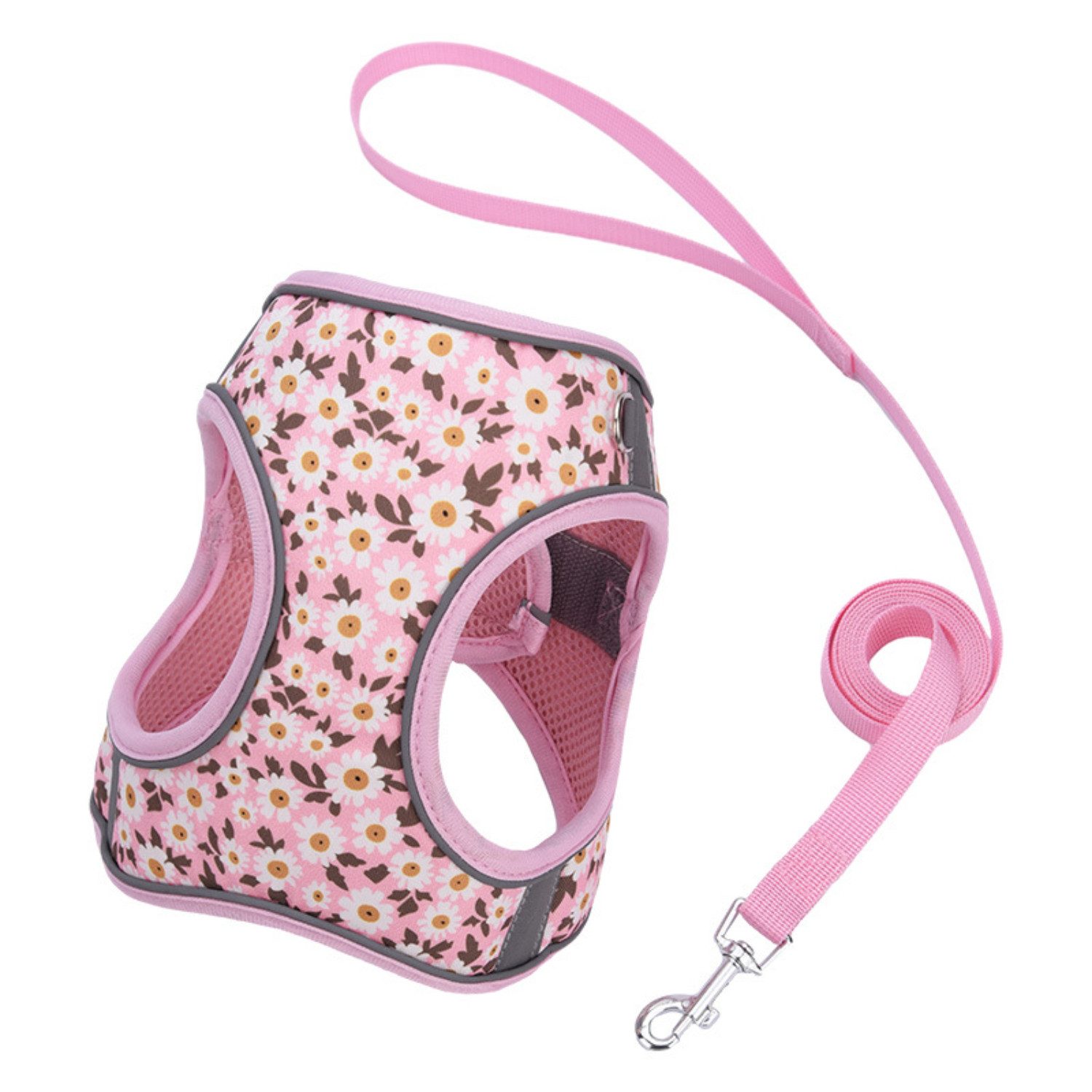 BYSURE Hunde-Geschirr, Polyester, Hundegeschirr mit Leine günstig online kaufen