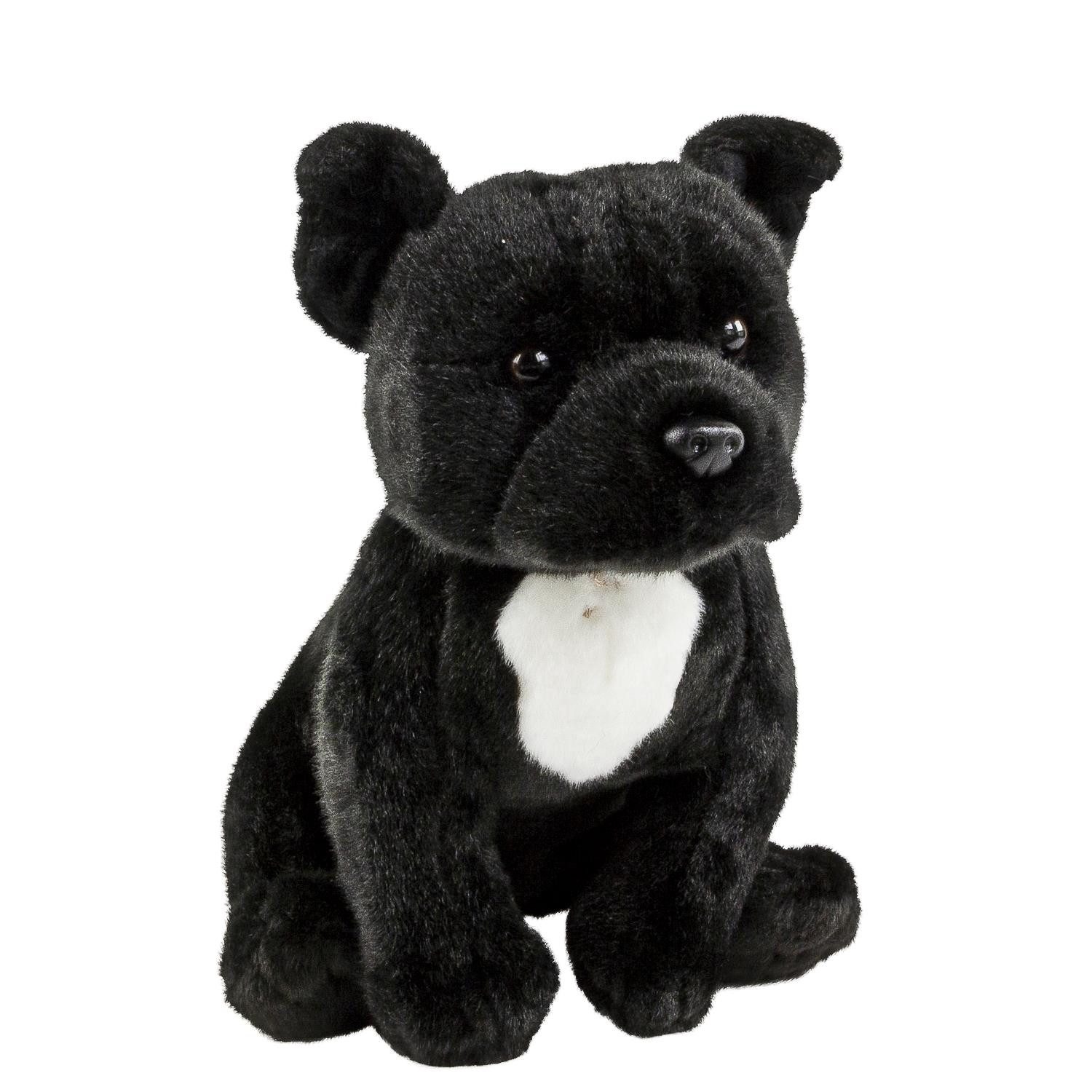 Teddys Rothenburg Kuscheltier Pitbull 30 cm schwarz Hund American Staffordshire Terrier Plüschtier (Stofftier, Plüschhund, Stoffhund)