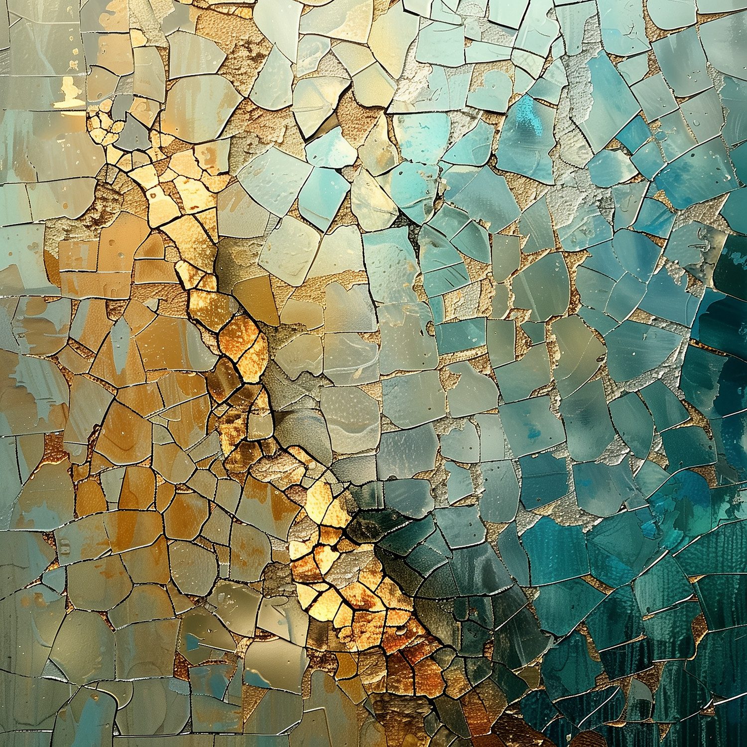 queence Acrylglasbild Goldenes Mosaik, Abstrakt, Abstrakte, günstig online kaufen