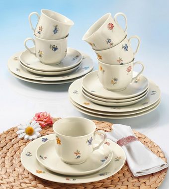 Seltmann Weiden Kaffeeservice Geschirr-Set, Service Marieluise (18-tlg), 6 Personen, Porzellan, Made in Germany, 18 Teile, für 6 Personen