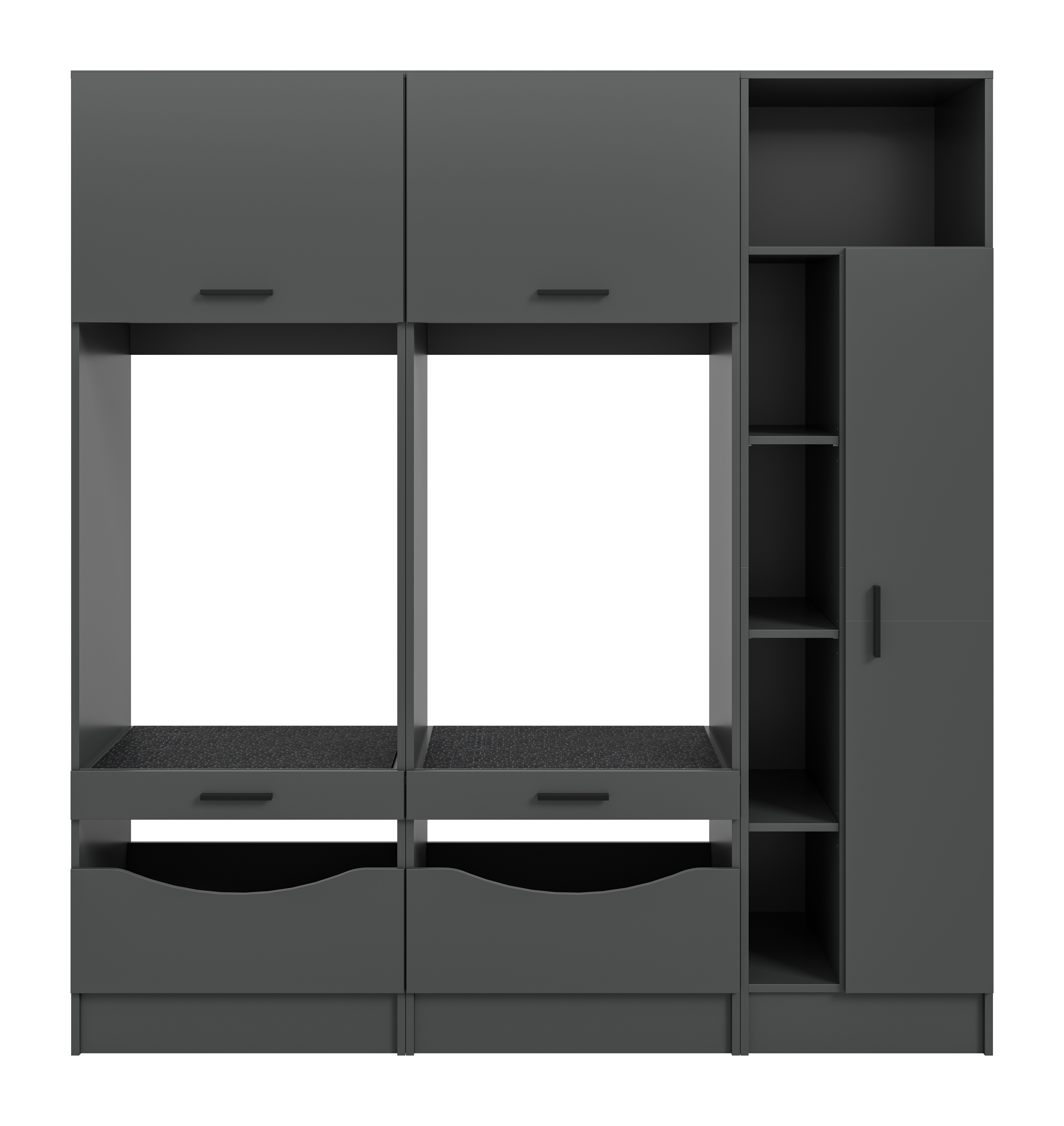 welltime Badmöbel-Set FALAS, 3-teilig, Hauswirtschaftsraum Set, Breite 182 cm, (Set, 3-St., bestehend aus: 2x Waschmaschinenumbauschrank & 1x Mehrzweckschrank), Kombination, Waschmaschinenumbau, Waschmaschinenschrank, Wäschekammer
