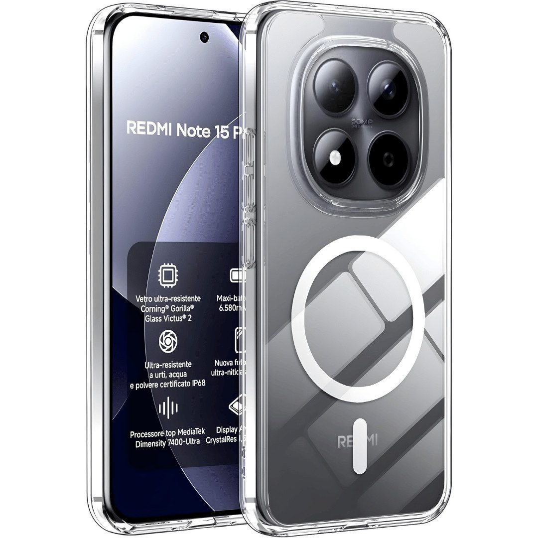 SmartUP Smartphone-Hülle für Xiaomi Redmi Note 15 Pro 5G MagSafe Silikon Schutzhülle Slim Case 6,67 Zoll, MagSafe-Technologie