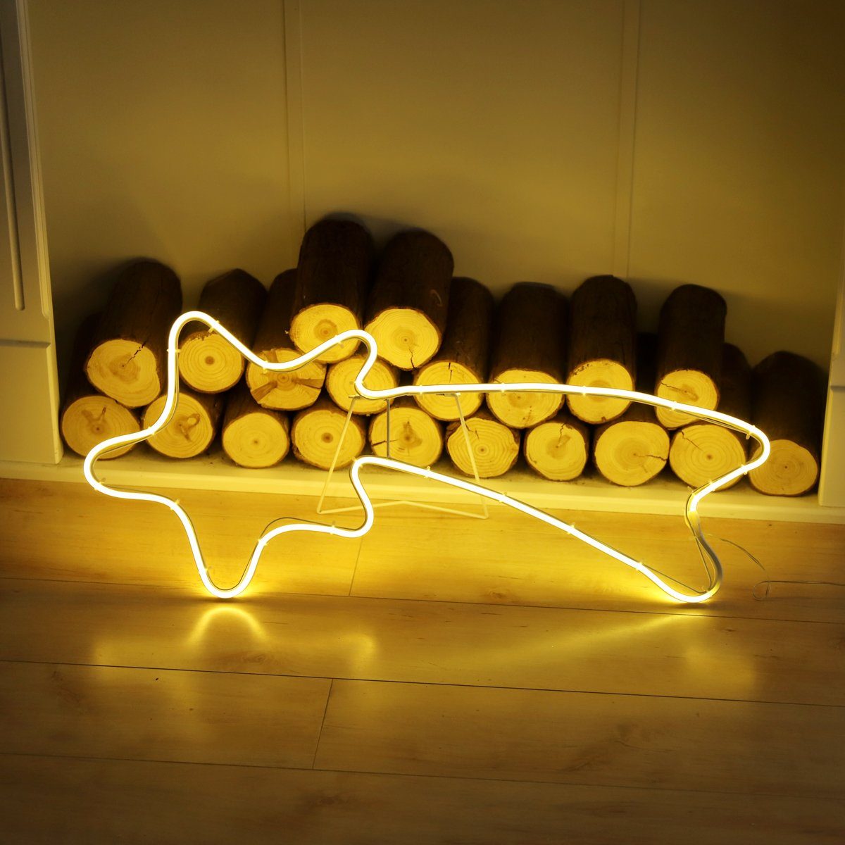 Salcar LED-Lichterkette 70cm 240er LED Neonlicht Stern Außen Sternschnuppe Weihnachtslicht, Fenster LED Lichterkette Garten Weihnachtsdeko Warmweiß