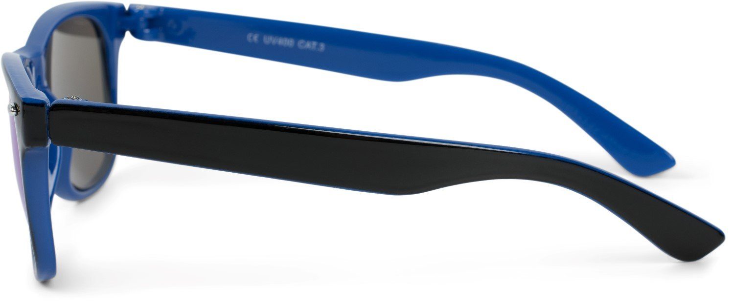 styleBREAKER Sonnenbrille (1-St) Verspiegelt Gestell Blau verspiegelt Schwarz-Blau / Glas