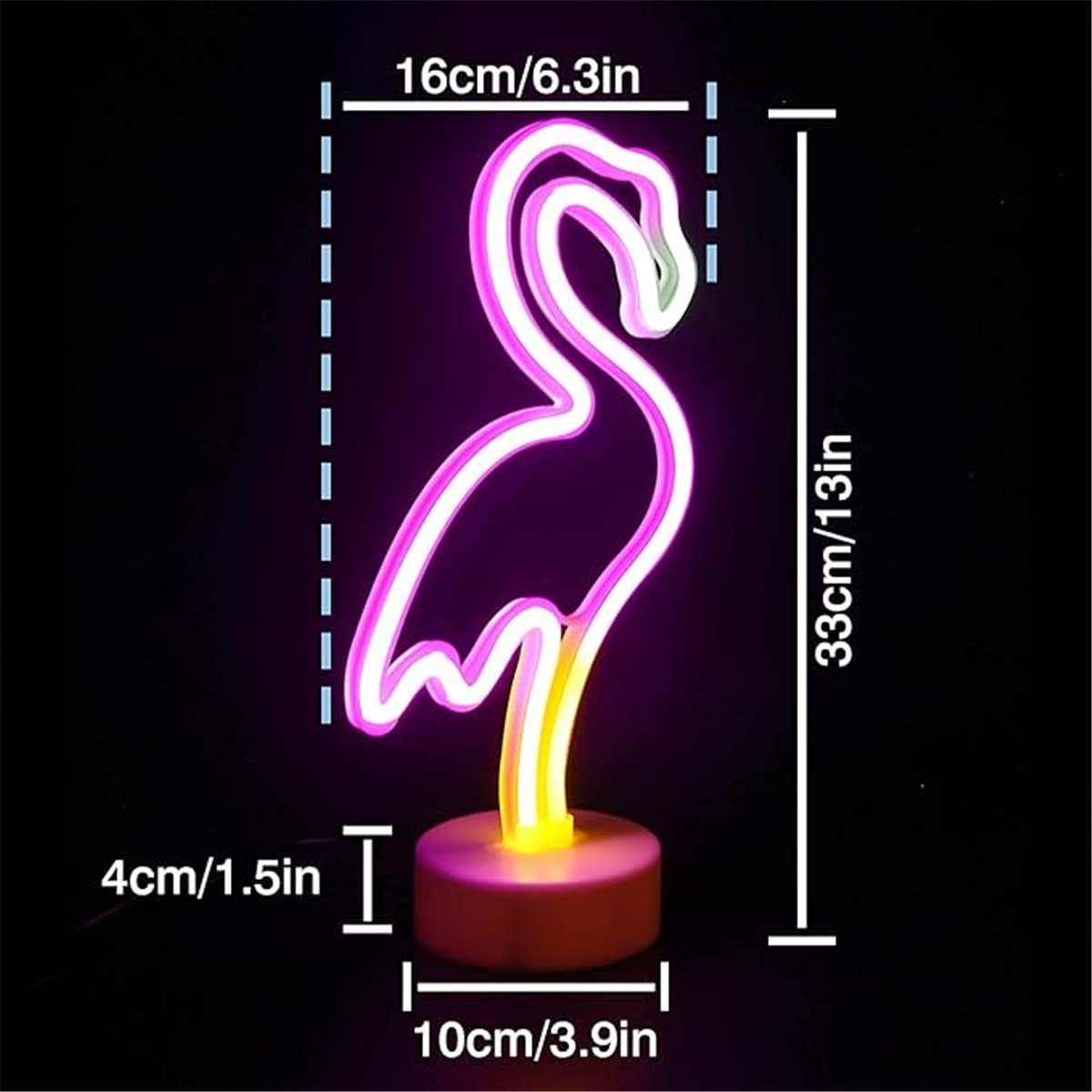 Flamingo-Neon-LED-Nachtlicht, LED batteriebetrieben/USB-betrieben Nachtlicht K&B