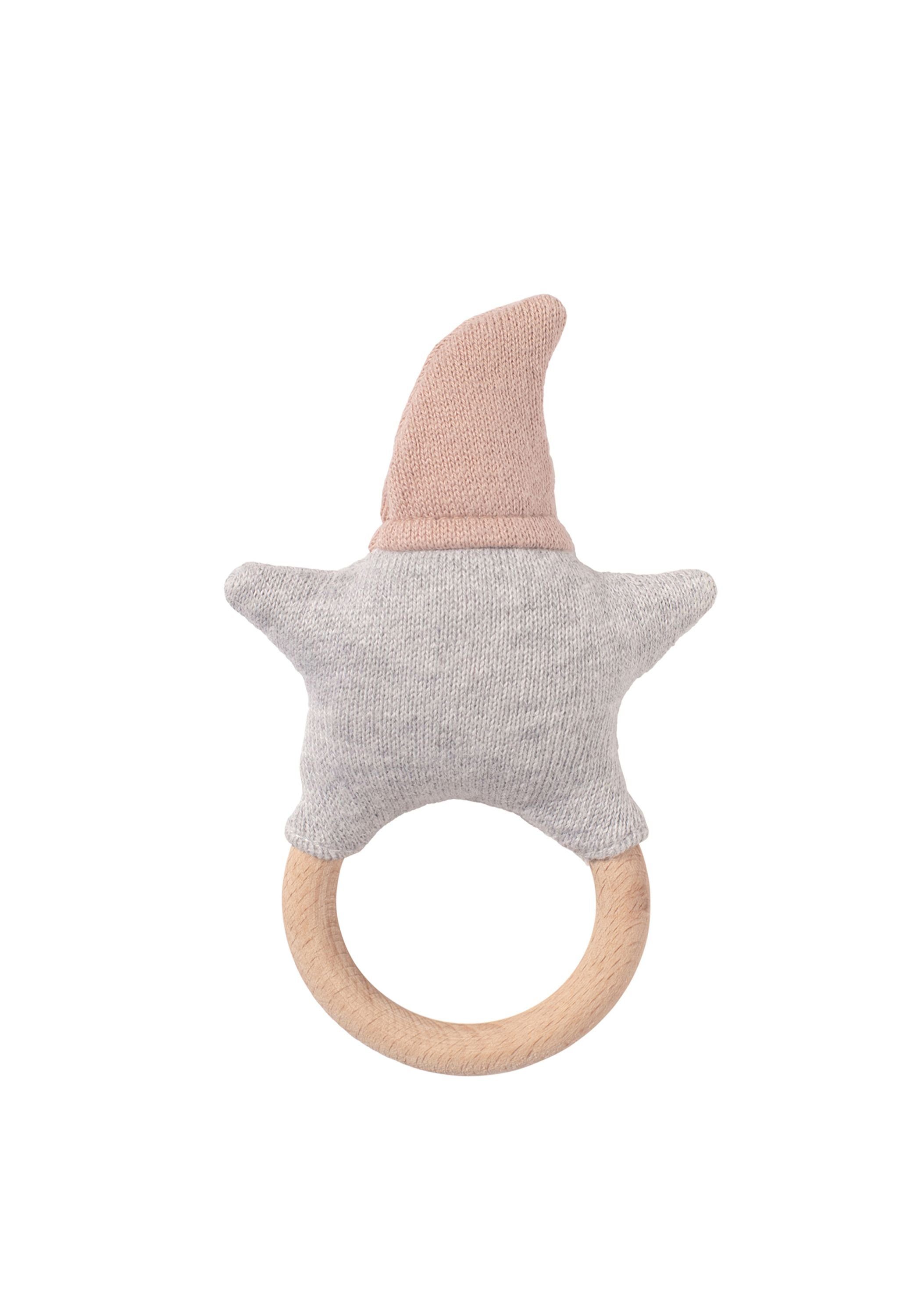 Nordic Coast Company Kuscheltier-Rassel, Greifling mit Beißring Geschenk ab Geburt mit Knistermütze