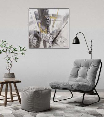 KUNSTLOFT Gemälde Structural Movement 60x60 cm, Leinwandbild 100% HANDGEMALT Wandbild Wohnzimmer