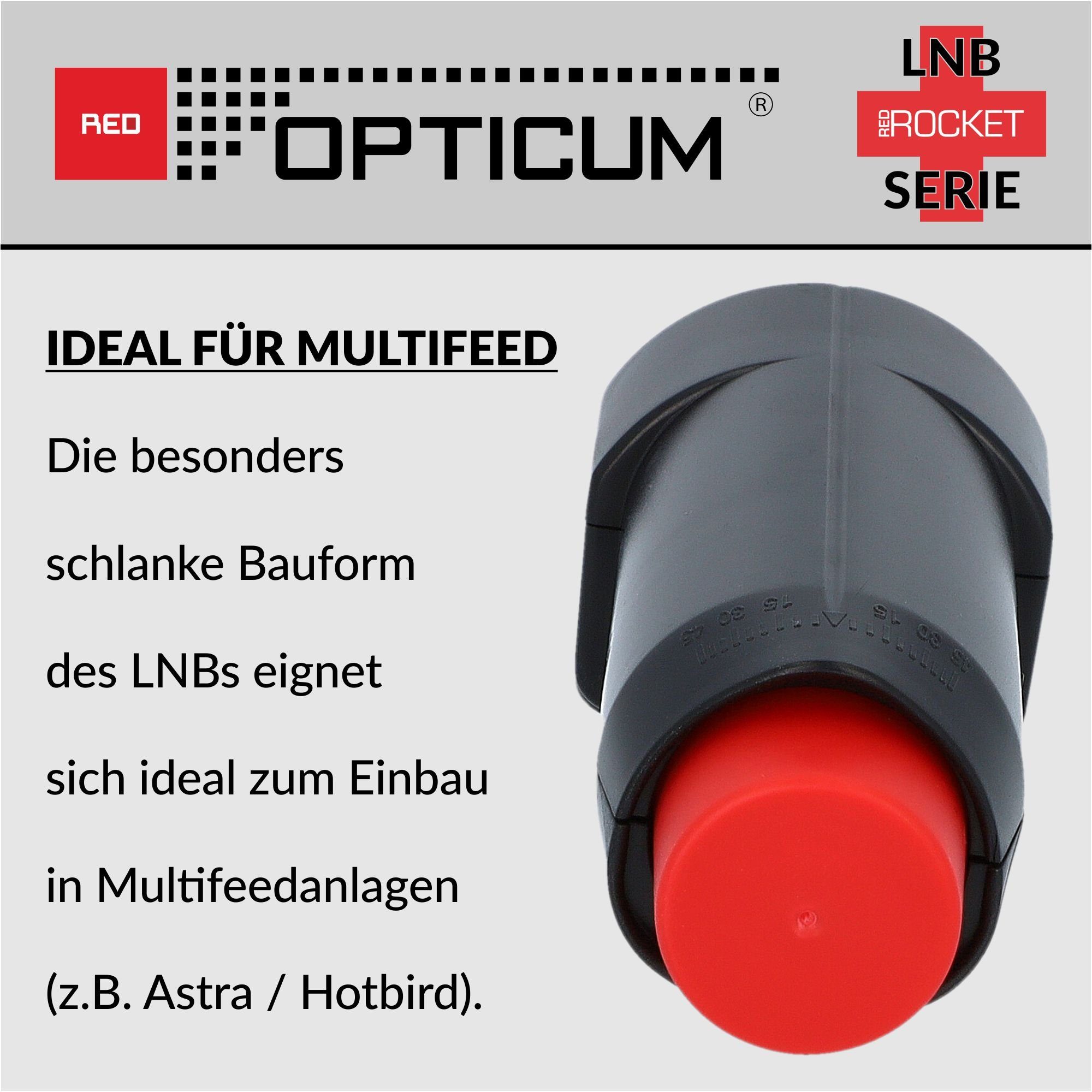 optimal RED OPTICUM 0.1dB Multifeedhalter) Single kältebeständig, (Hitze- LSP-06H - für Red Universal-Single-LNB & Rocket Rauschmaß