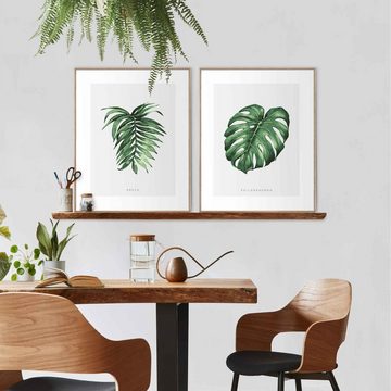 Reinders! Wandbild Wandbilder Set Naturmotiv Philodendron - Pflanze - Areca - Palme, Natur (2 St)