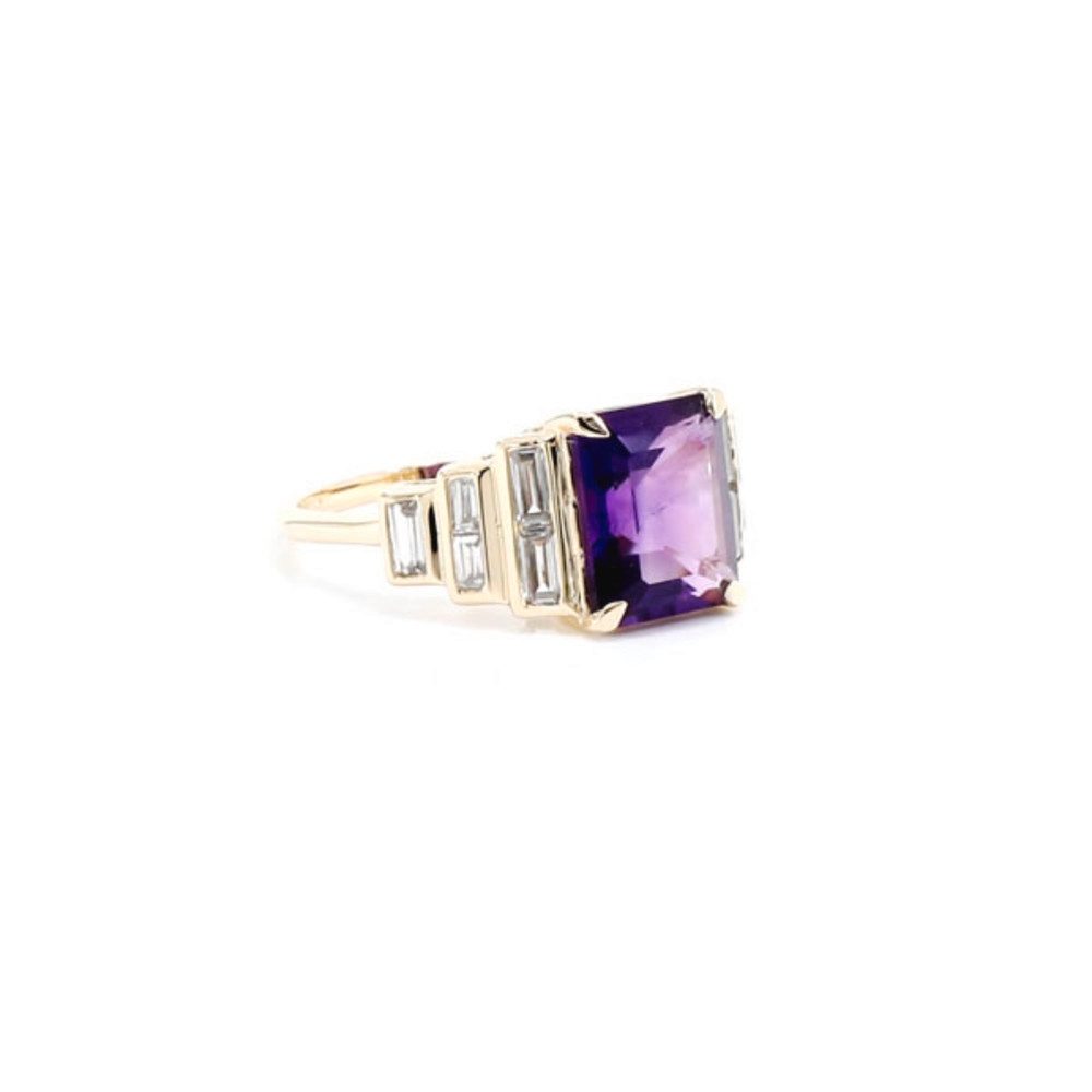 Cavill Goldring Cavill Echtschmuck Ring 375er Gold, Amethyst 3,67 ct, Zirkon (1-tlg)