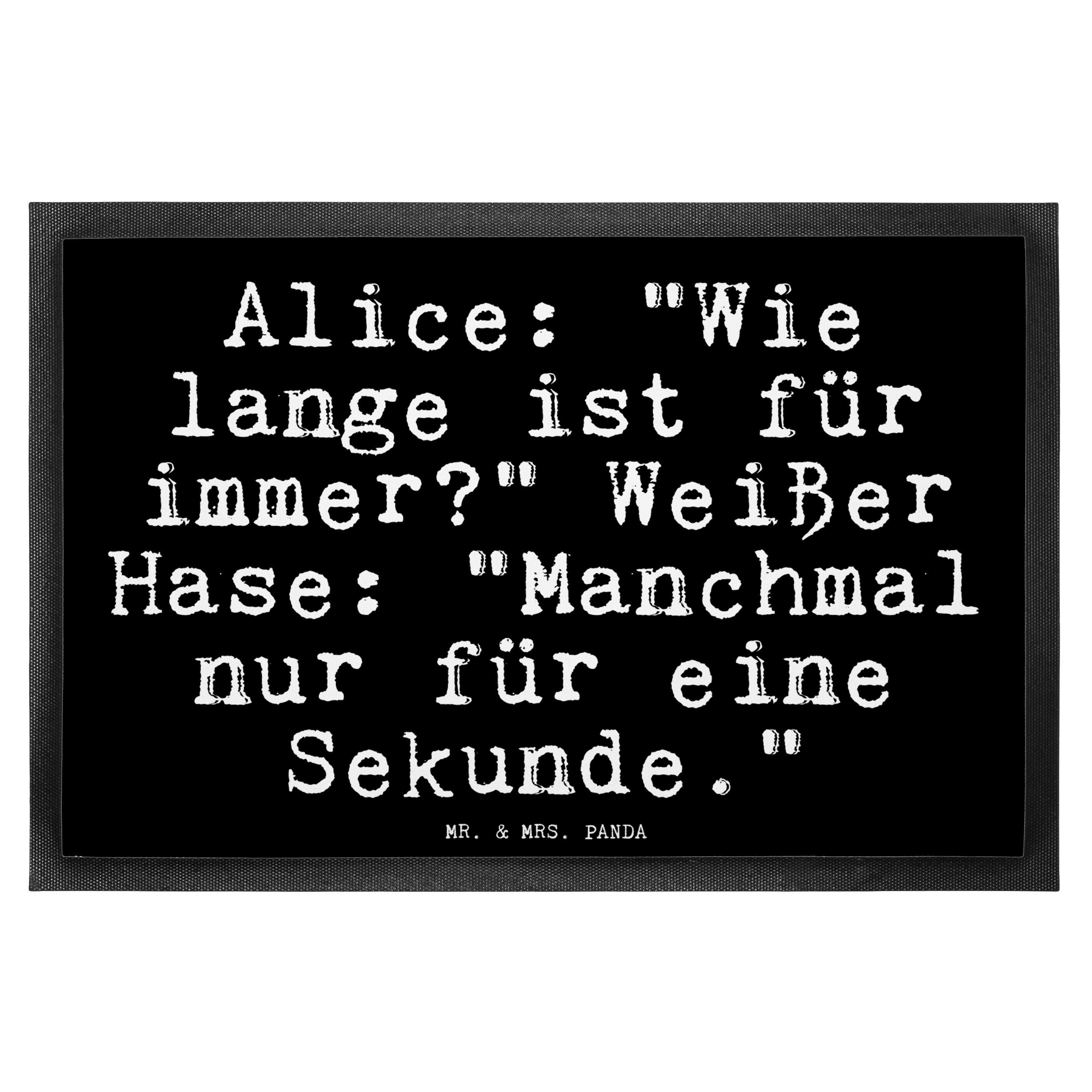 Mr. & Mrs. Panda Fußmatte Alice "Wie lange ist... Geschenk, Spruch