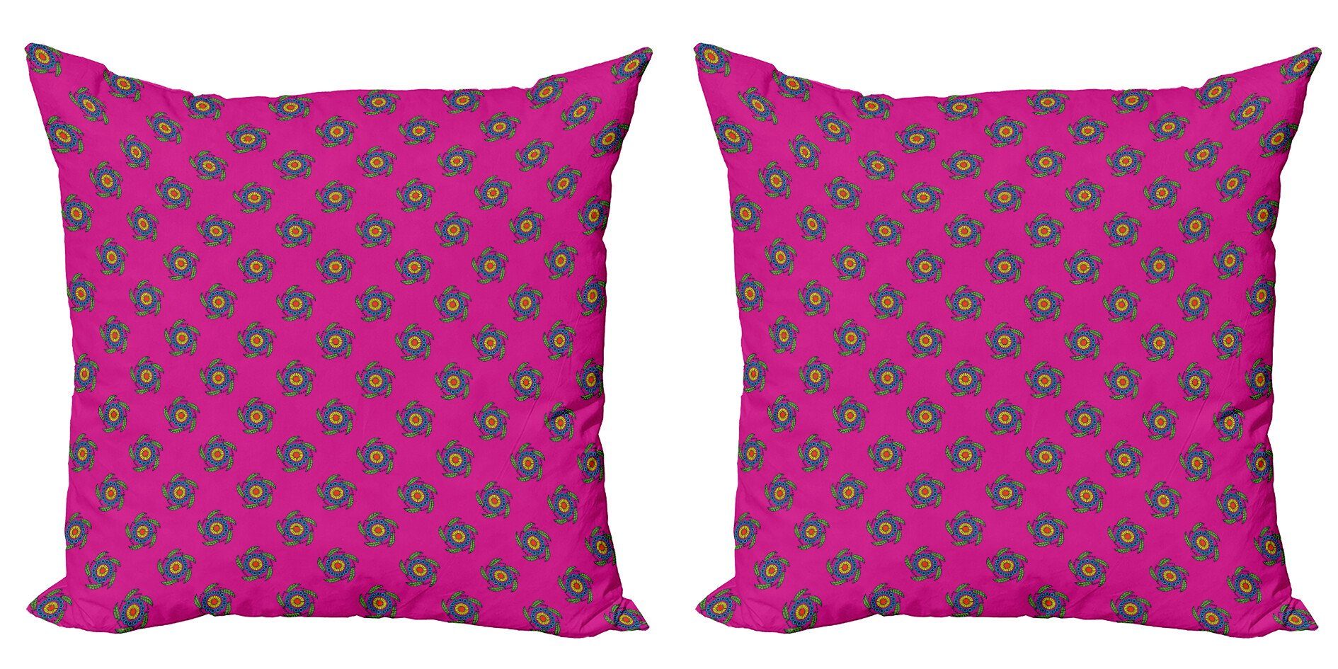 Kissenbezüge Modern Accent Doppelseitiger Digitaldruck, Abakuhaus (2 Stück), Hot Pink Windmühle Scheinen Blumen