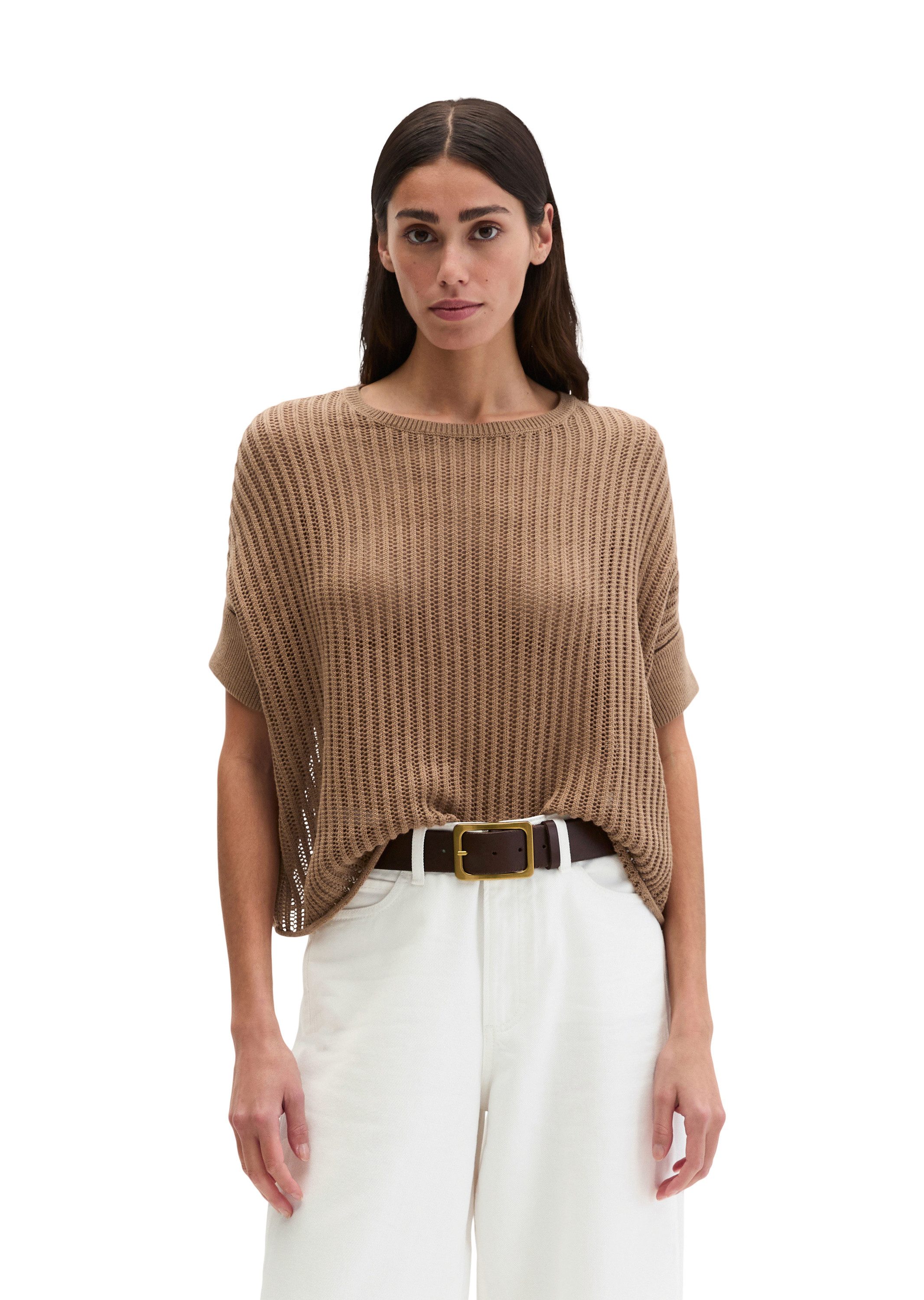 Marc O'Polo Strickpullover aus Organic Cotton-Leinen-Mix