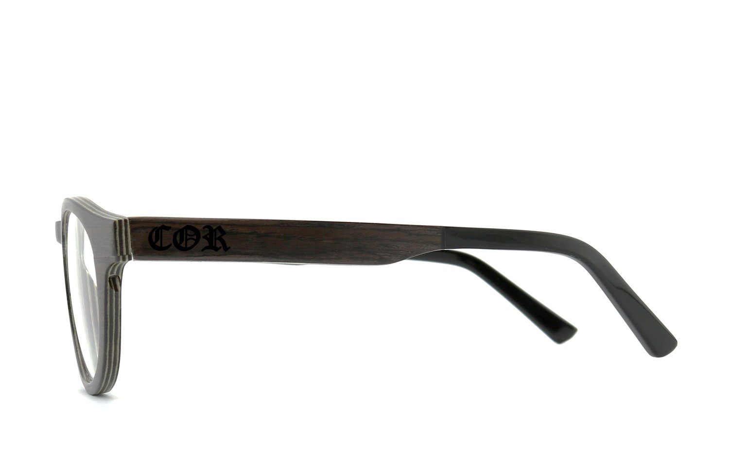 COR Brille COR001 Holzbrille, Bügel mit Flex-Scharnieren