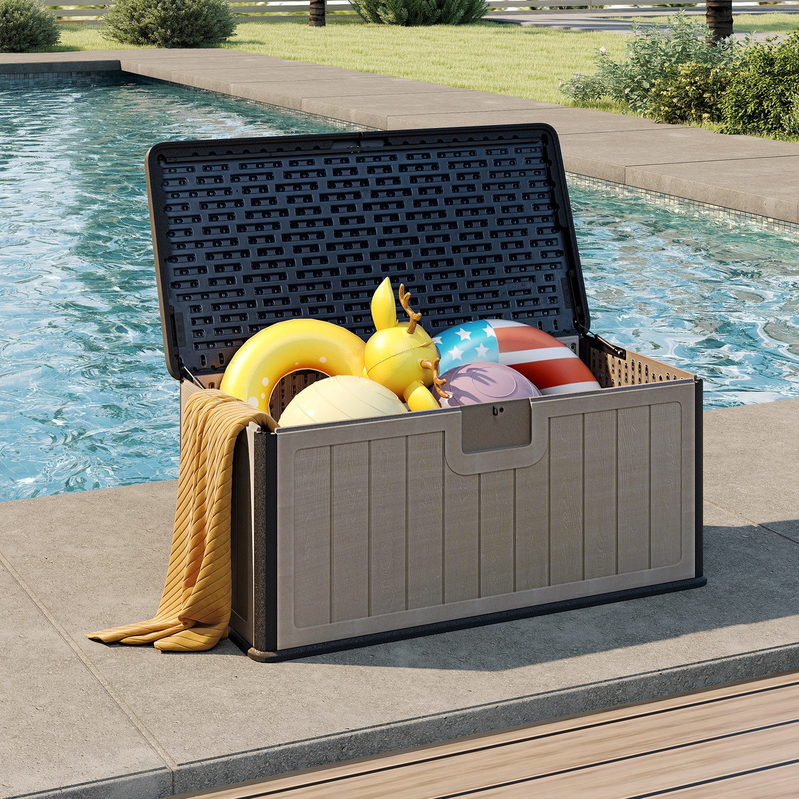 COSTWAY Auflagenbox, 378L Terrassenbox wasserfest mit günstig online kaufen