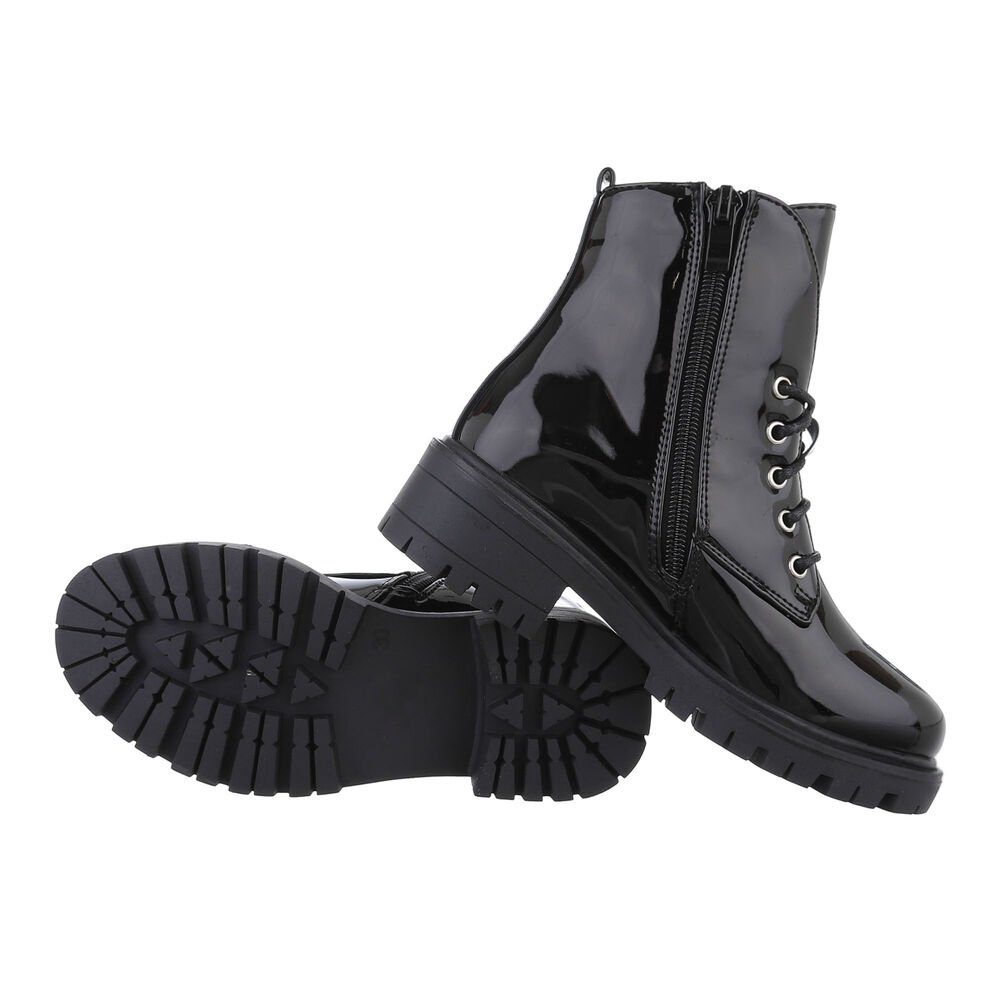 Ital-Design Kinder Freizeit Stiefeletten in Schwarz Stiefelette Blockabsatz