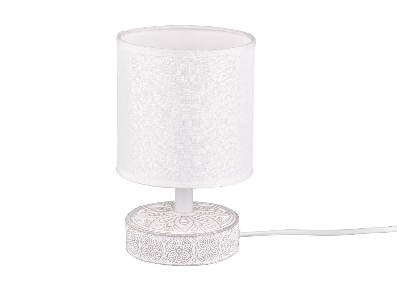 Reality Leuchten LED Nachttischlampe, LED wechselbar, Warmweiß, klein-e orientalisch-e Fensterlampe für die Fensterbank Weiß Höhe 20cm