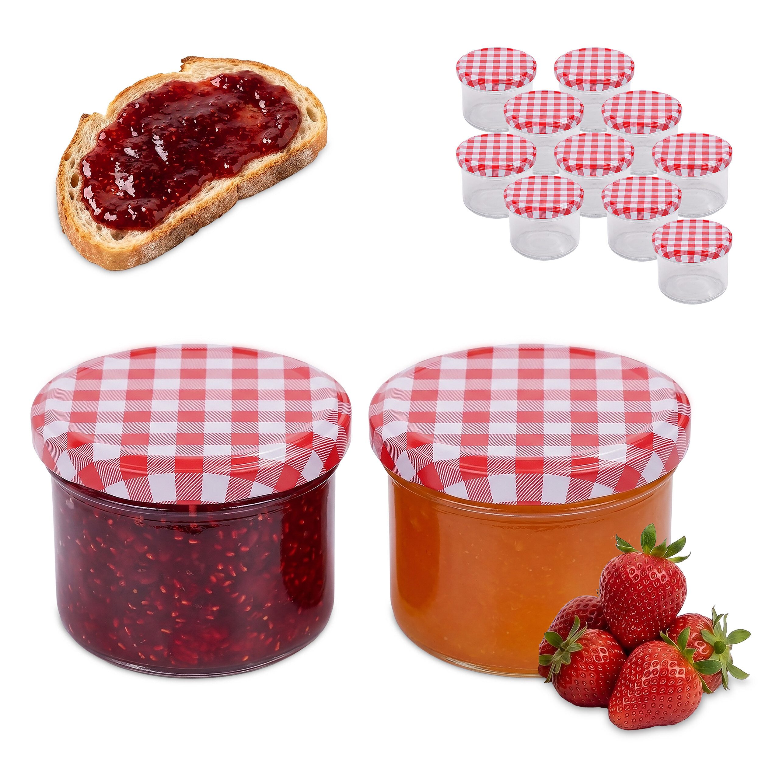 relaxdays Marmeladenglas Einmachgläser Set 220 ml Twist Off, Glas, (12-tlg), 12er Pack
