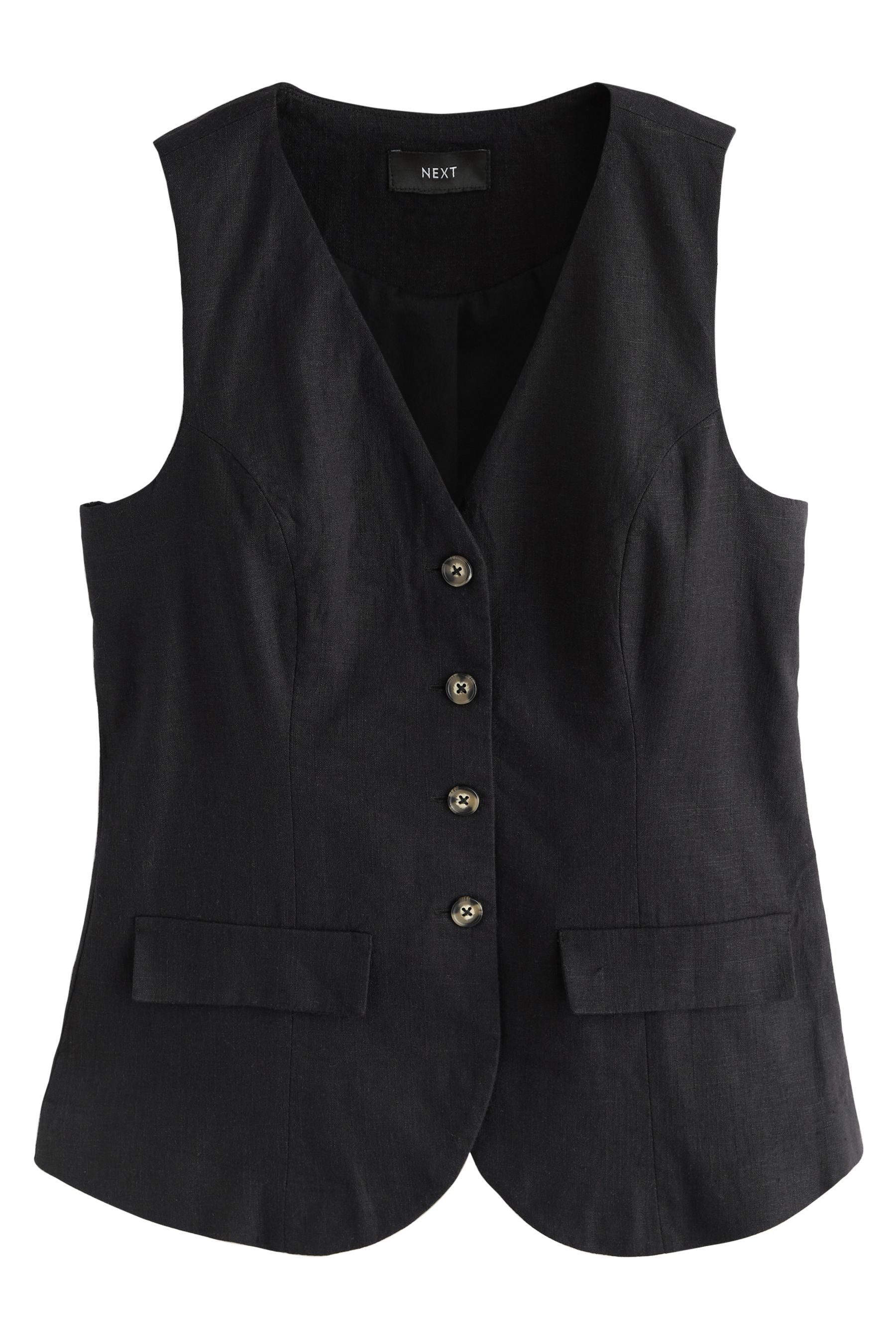 Next Anzugweste Weste aus Leinengemisch (1-tlg)