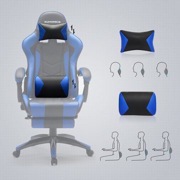 SONGMICS Gaming-Stuhl, ausziehbare Fußstütze, 90°-135° Neigungswinkel
