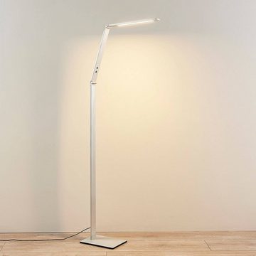 Lucande LED Stehlampe Nicano, dimmbar, LED-Leuchtmittel fest verbaut, Farbwechsel warmweiß / tageslicht, Modern, Aluminium, alu gebürstet, 1 flammig, inkl.