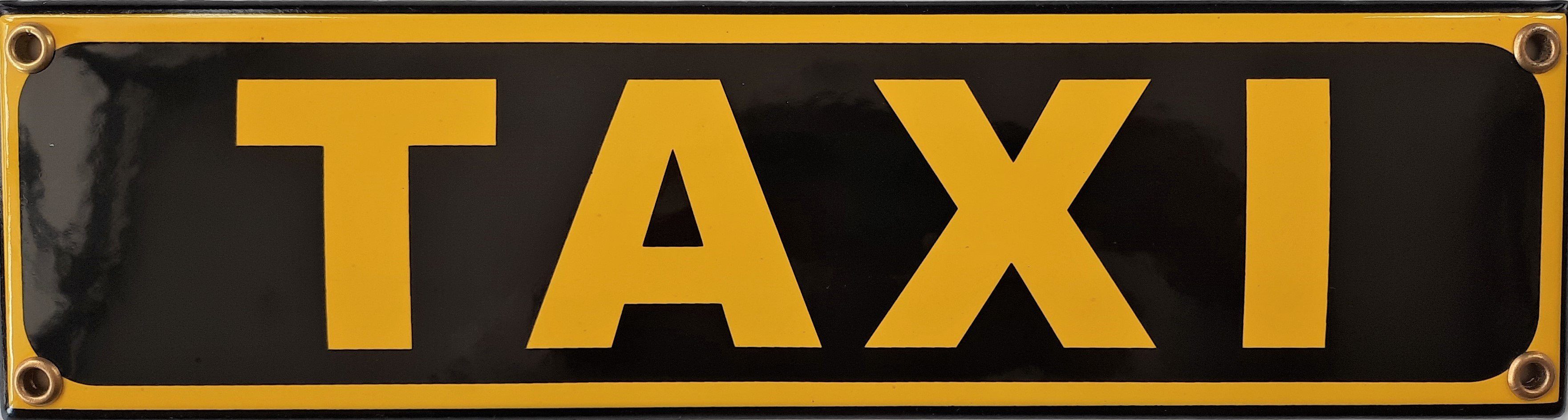 Elina Email Schilder Hinweisschild "Taxi", (Emaille/Email)
