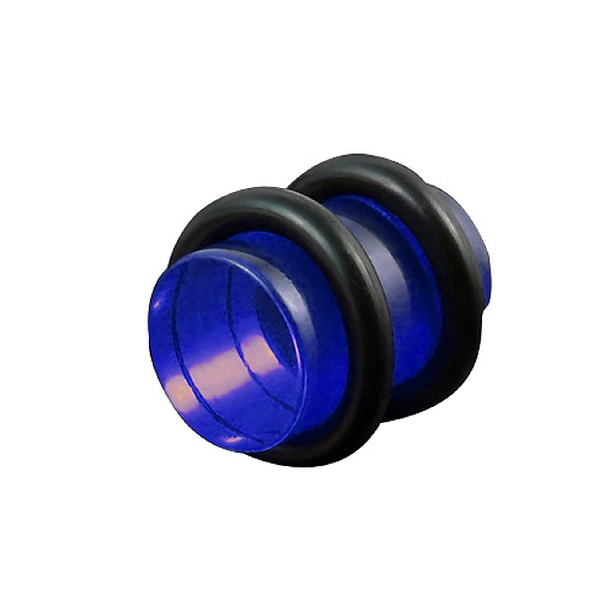 Taffstyle Plug Piercing Ohrpiercing Kunststoff UV 2 Halteringen, Ohr Plug Flesh Tunnel Ohrpiercing Kunststoff UV mit 2 Halteringen Blau
