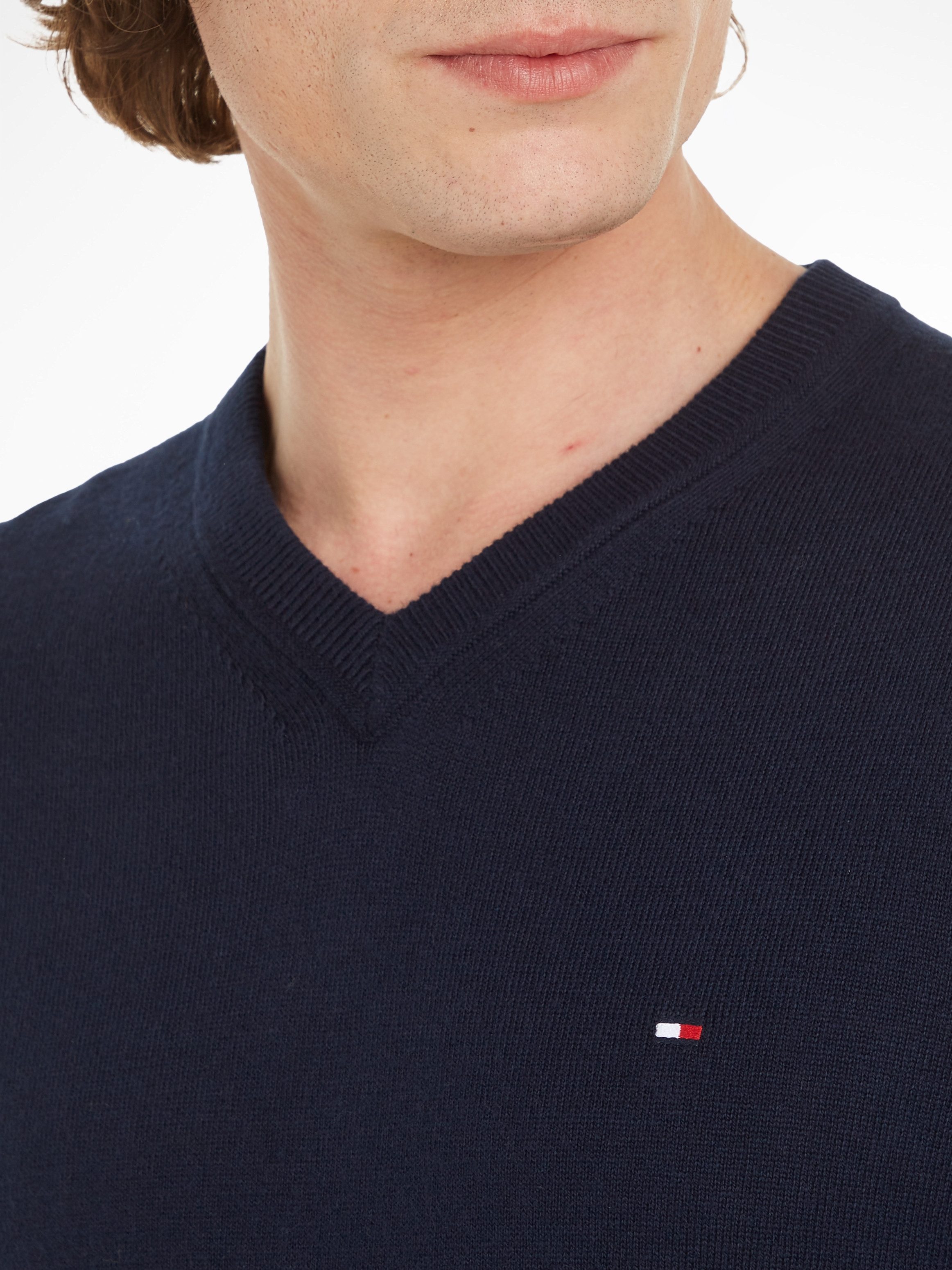 Tommy Hilfiger V-Ausschnitt-Pullover PIMA ORG CTN CASHMERE V NECK