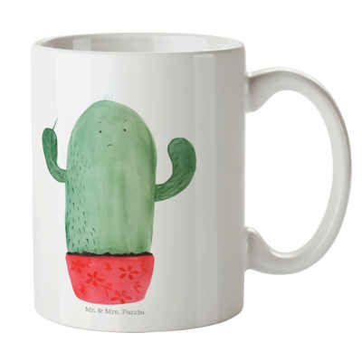 Mr. & Mrs. Panda Tasse Kaktus Wut - Weiß - Geschenk, Büro Tasse, Kakteen, Kaffeebecher, Tass, Keramik, Brillante Bedruckung