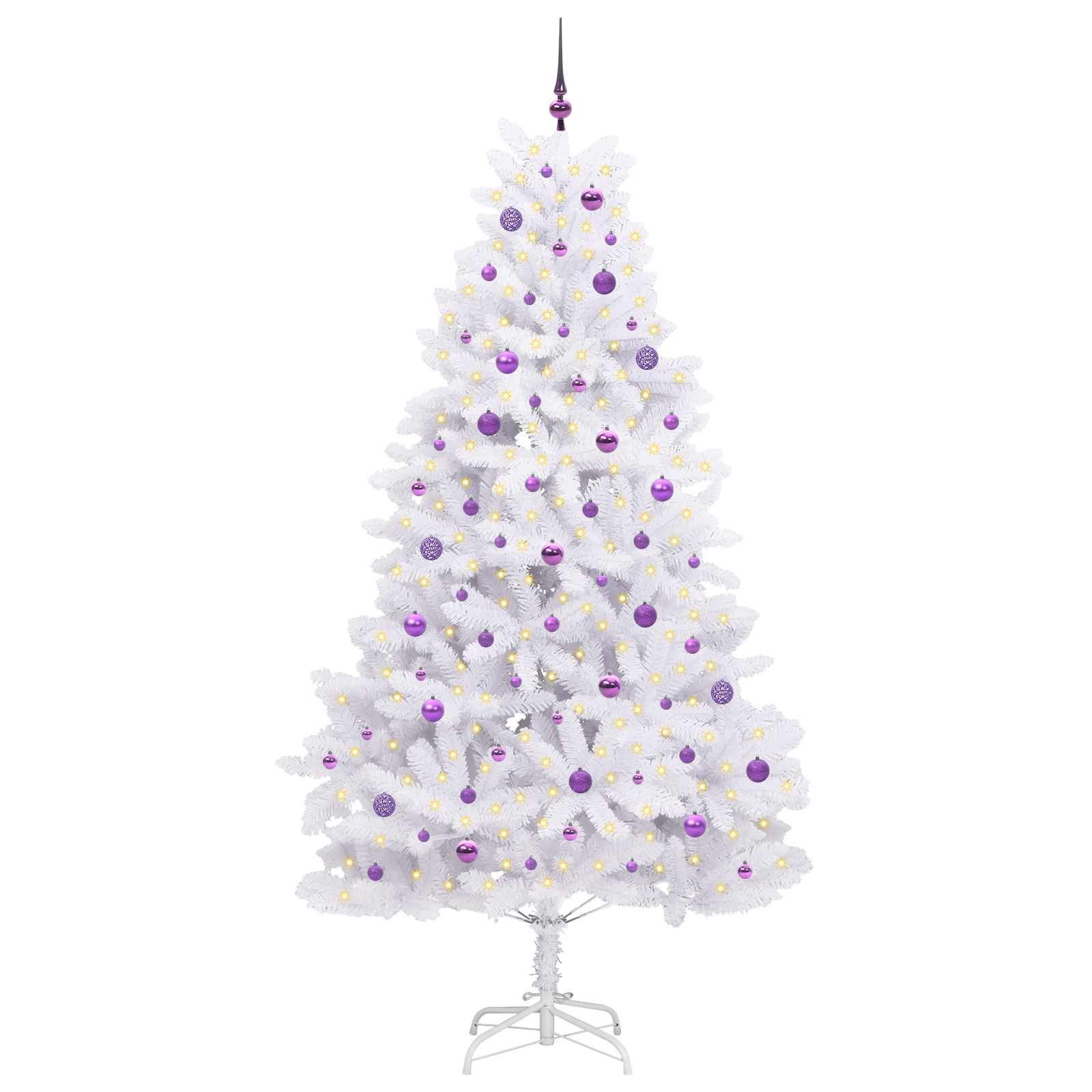 vidaXL Künstlicher Weihnachtsbaum Künstlicher klappbarer Weihnachtsbaum Weiß 240 cm PVC und Stahl