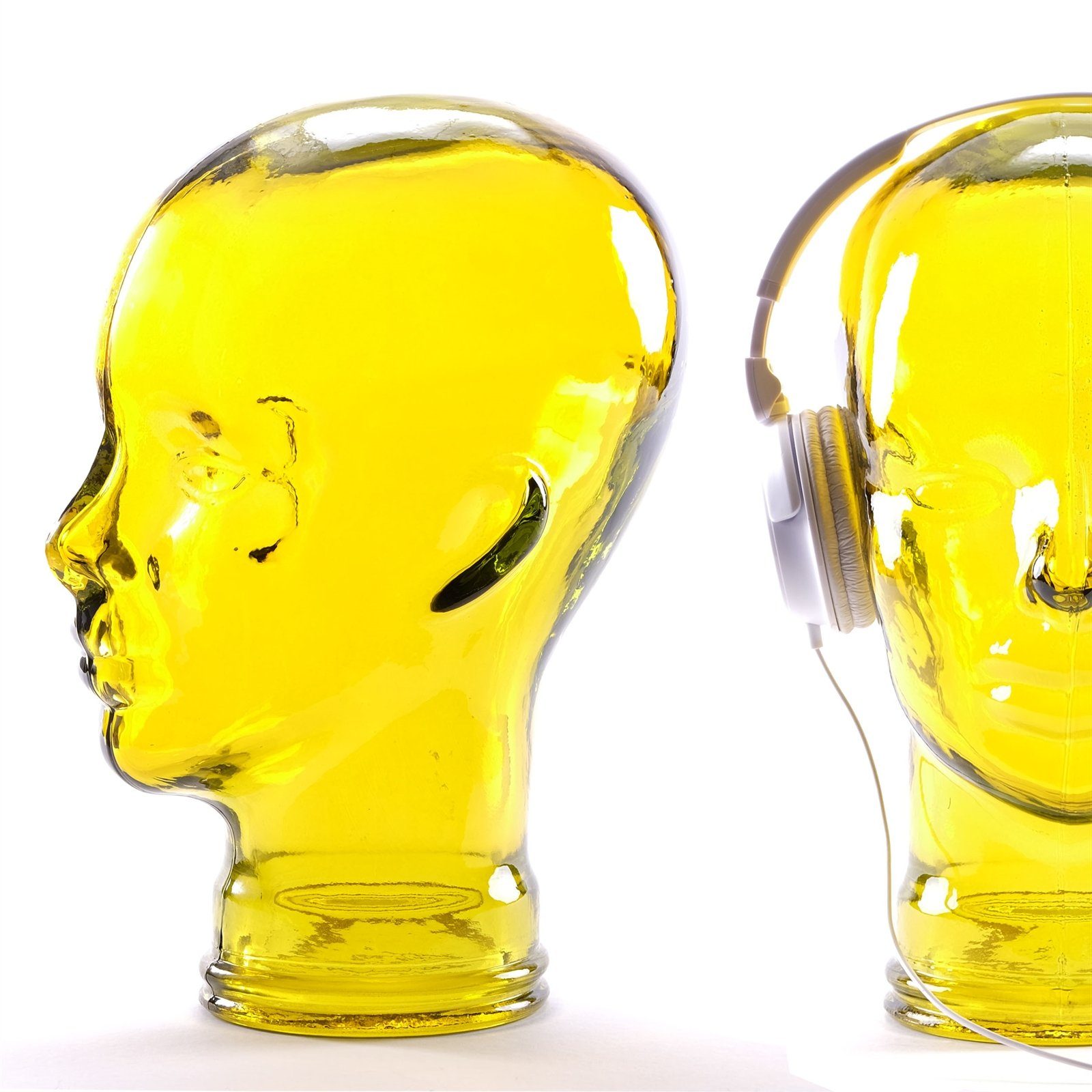 DESIGN DELIGHTS Skulptur KOPFHÖRERSTÄNDER "TRANSPARENT GELB", Kare Design 39956