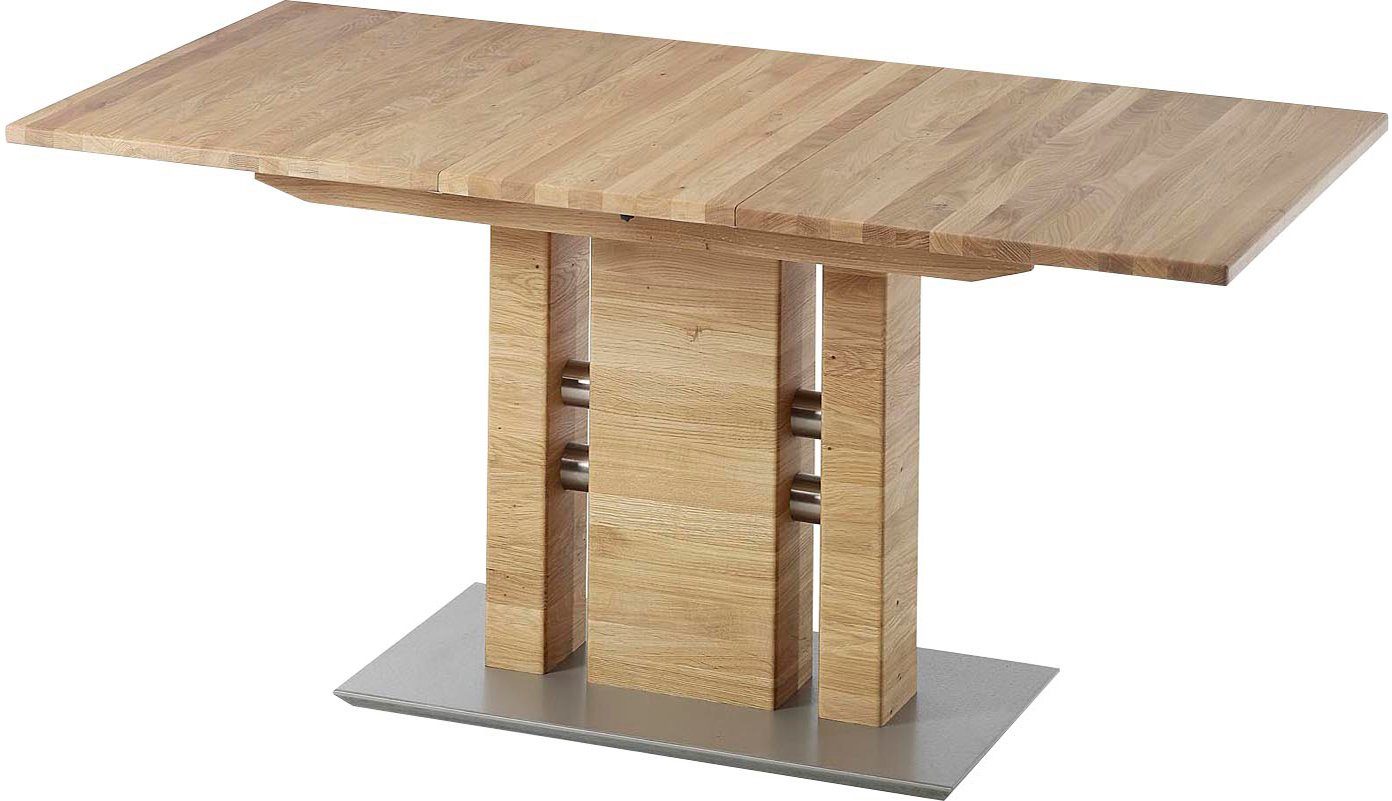 K+W Komfort & Wohnen Esstisch 5030, Funktionstisch mit Synchronauszug, Massivholz,2 Breiten wählbar