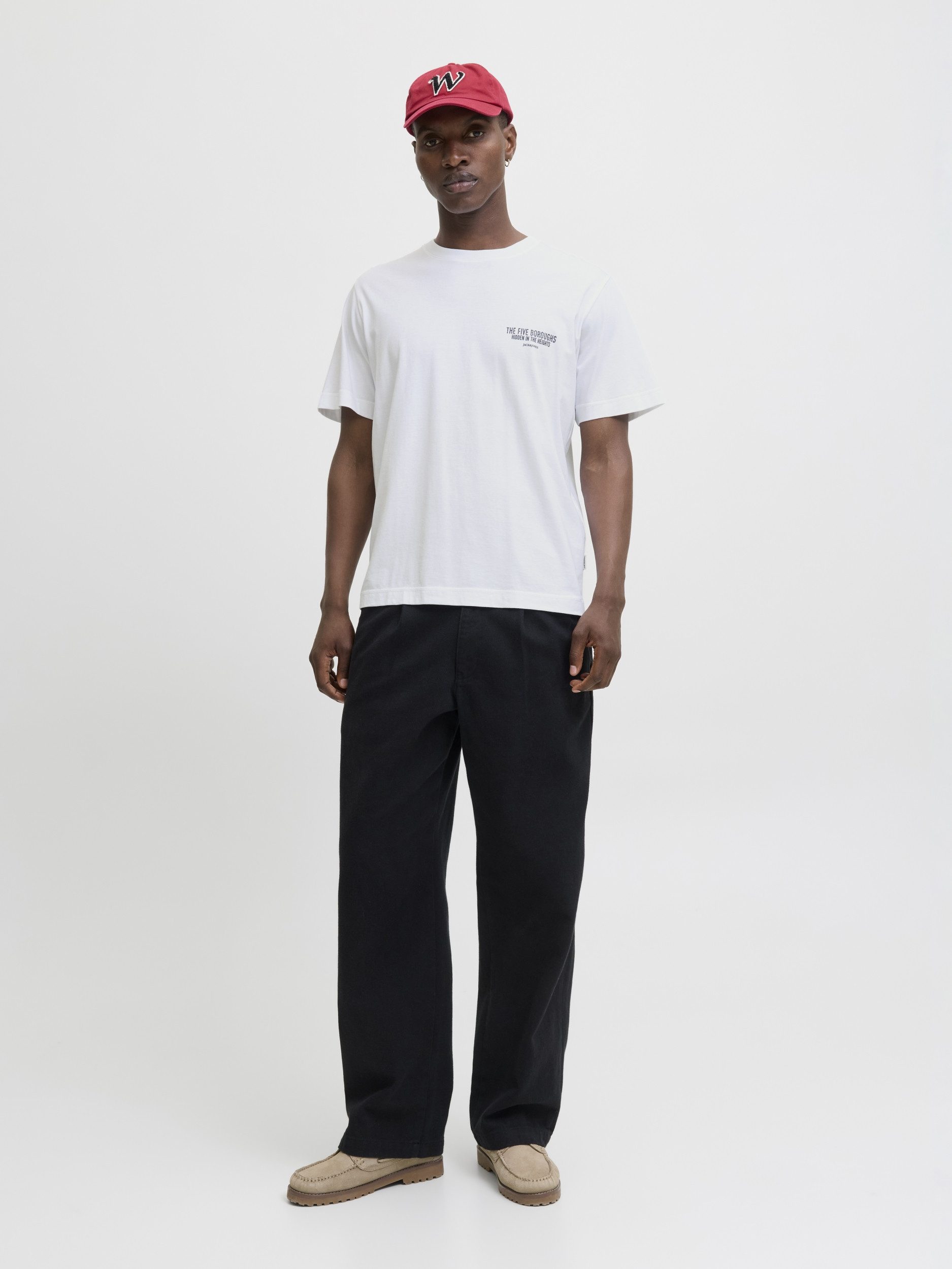Jack & Jones T-Shirt JORYORK BACK TEE SS CREW NECK, Bright White