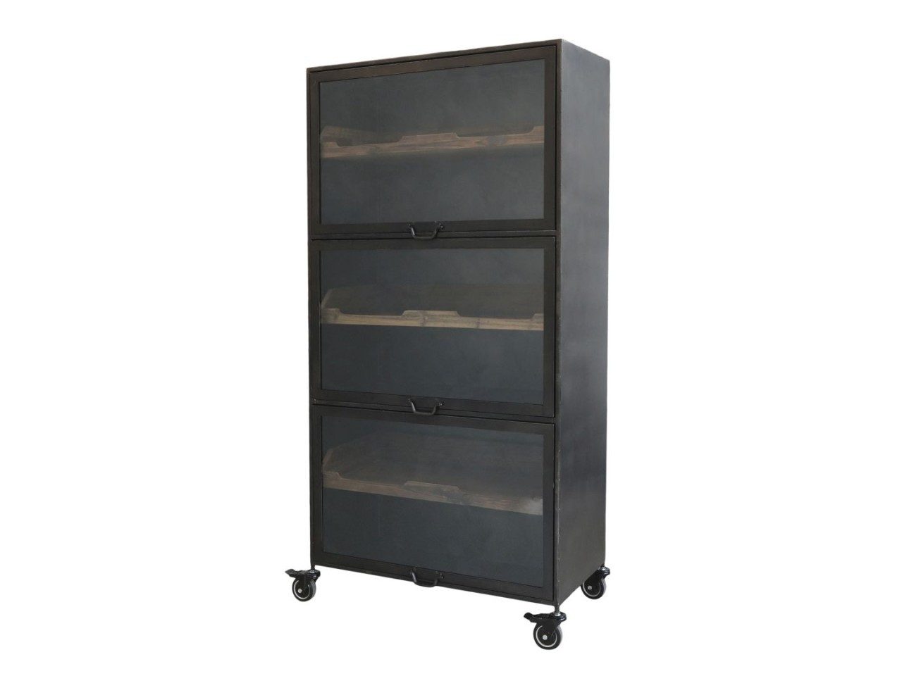 Chic Antique Vitrine Geschirrschrank Industrial Coventry Metall