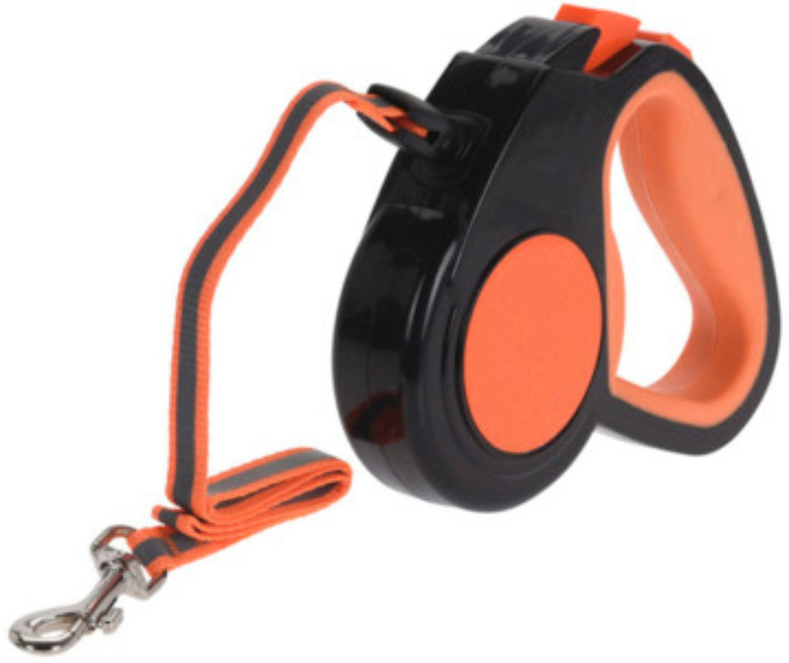 Koopman Hundeleine Rollleine Haustierleine Leine 3m Kunststoff Orange Leuchtend, Kunststoff (Stück, 1-tlg., Packung), für kleine Tiere, Neonfarbend, bis 10kg, Reflektoren, Kompakt