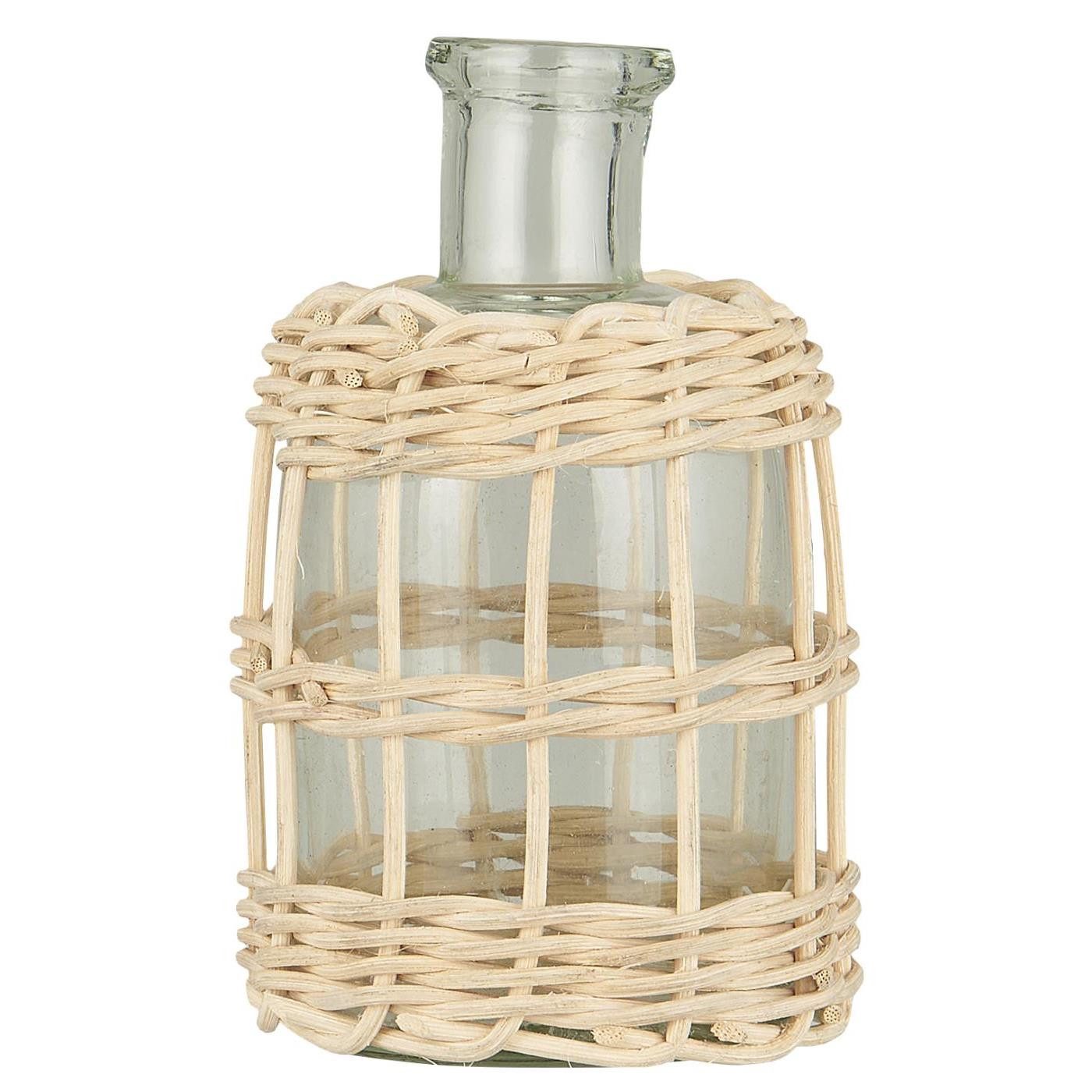 Ib Laursen Windlicht IB Laursen Apothekerglas für Stab Kerzen Ständer Rattan Vase H=13,5 cm (1 x Apothekerglas)